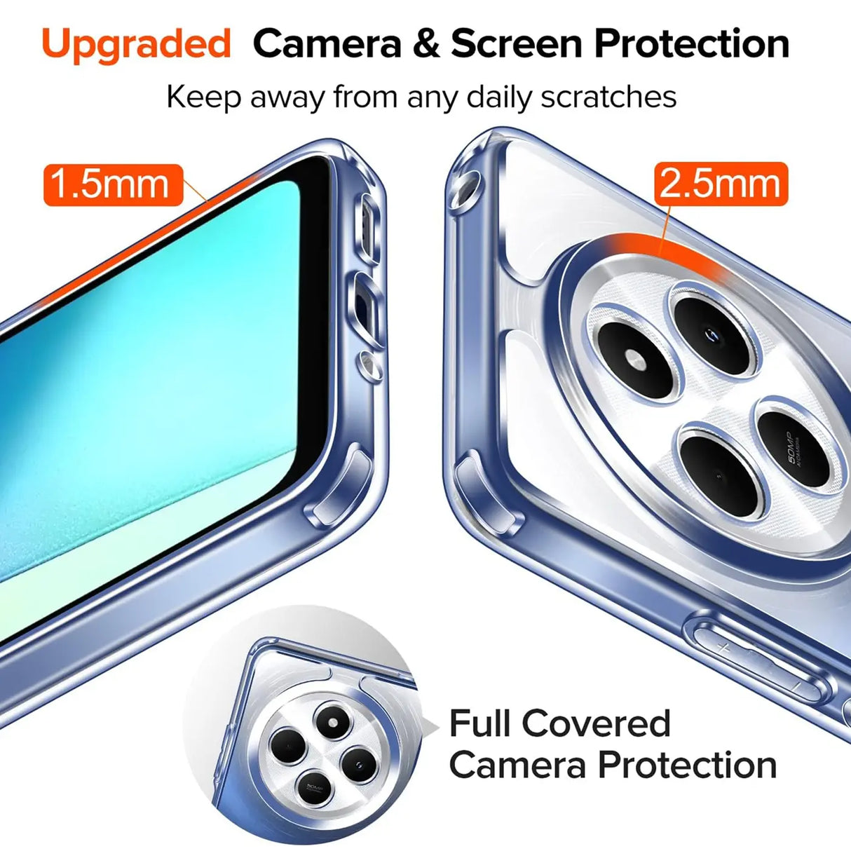 Durchsichtige Handyhülle für Xiaomi Redmi 14C mit Anti-Vergilbung