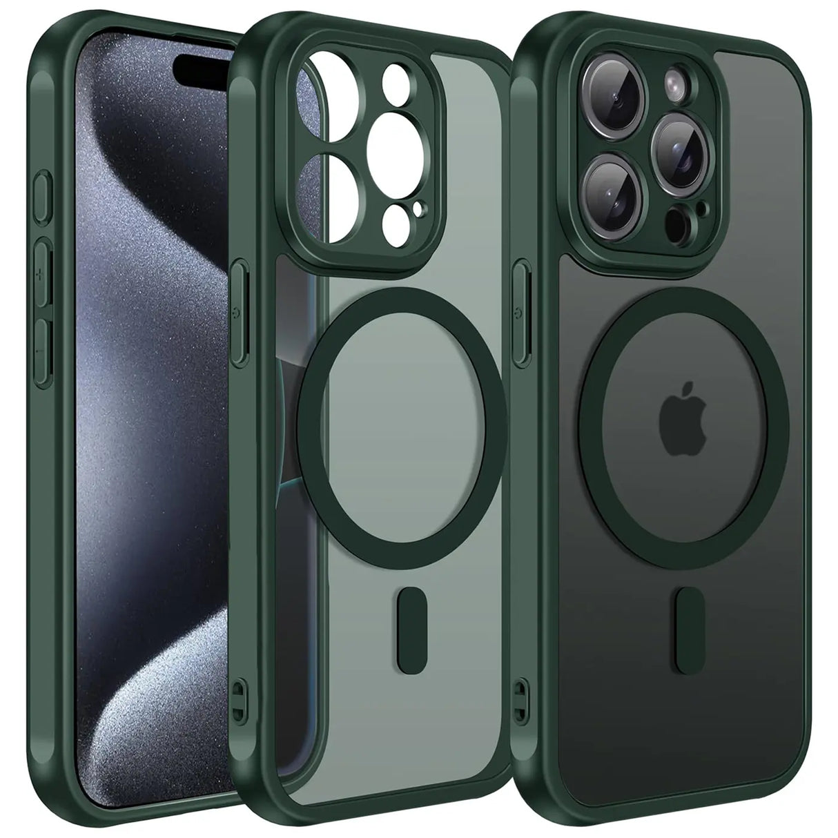 Apple iPhone 15 Pro Hülle mit MagSafe, stoßfestem TPU-Material, erhöhter Kameraschutz und schlankem Design in verschiedenen Farben