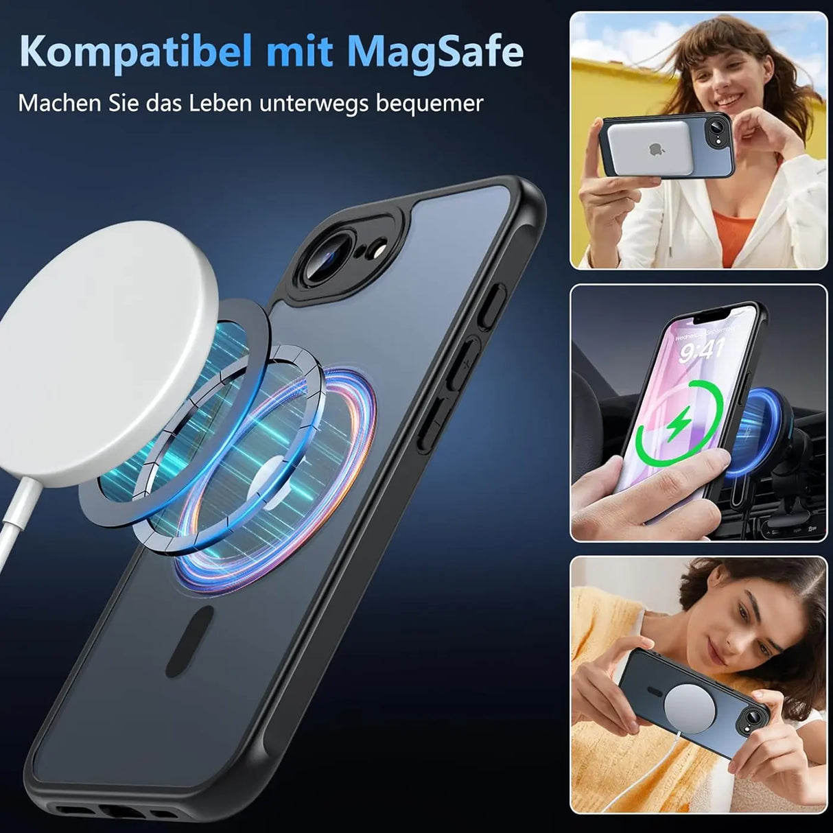 Apple iPhone 16e Hülle mit MagSafe, stoßfestem TPU-Material, erhöhter Kameraschutz und schlankem Design in verschiedenen Farben