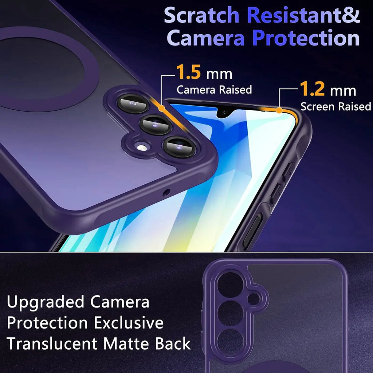 Samsung Galaxy A16 5G Hülle mit MagSafe, stoßfestem TPU-Material, erhöhter Kameraschutz und schlankem Design in verschiedenen Farben