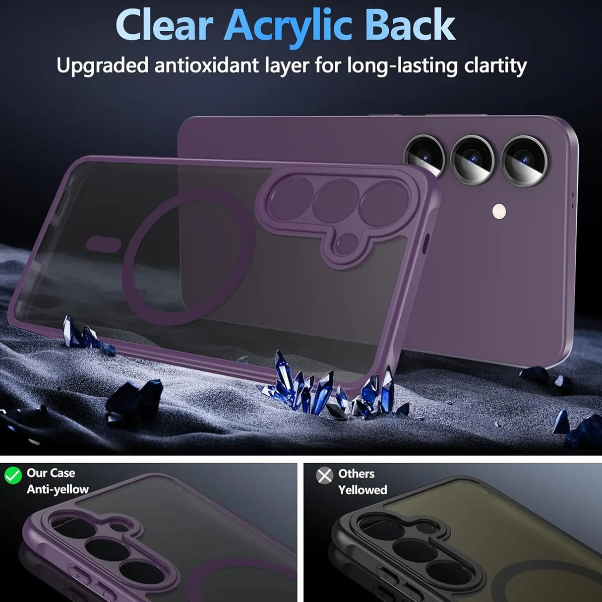 Samsung Galaxy S24 FE Hülle mit MagSafe, stoßfestem TPU-Material, erhöhter Kameraschutz und schlankem Design in verschiedenen Farben