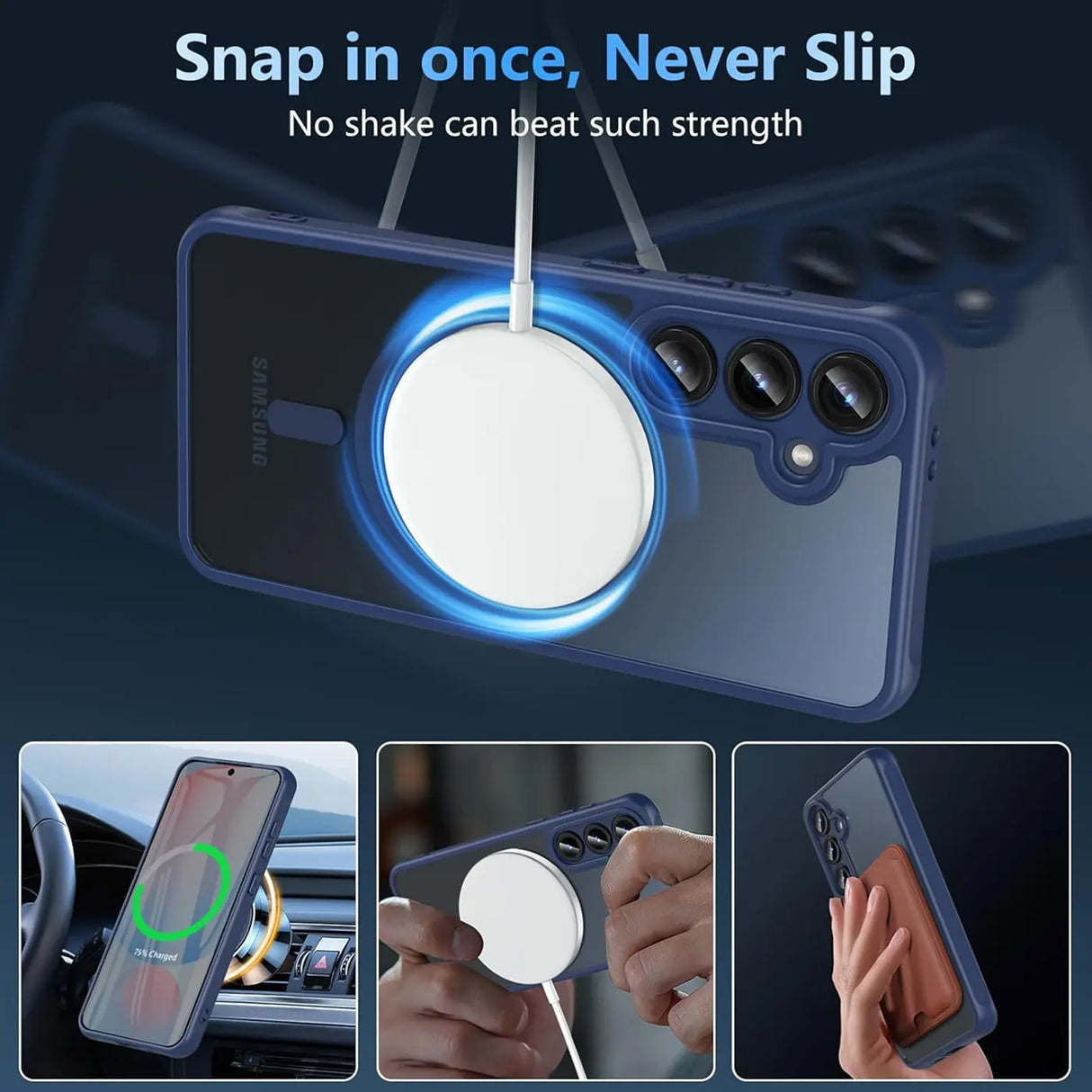 Samsung Galaxy S25 Plus Hülle mit MagSafe, stoßfestem TPU-Material, erhöhter Kameraschutz und schlankem Design in verschiedenen Farben