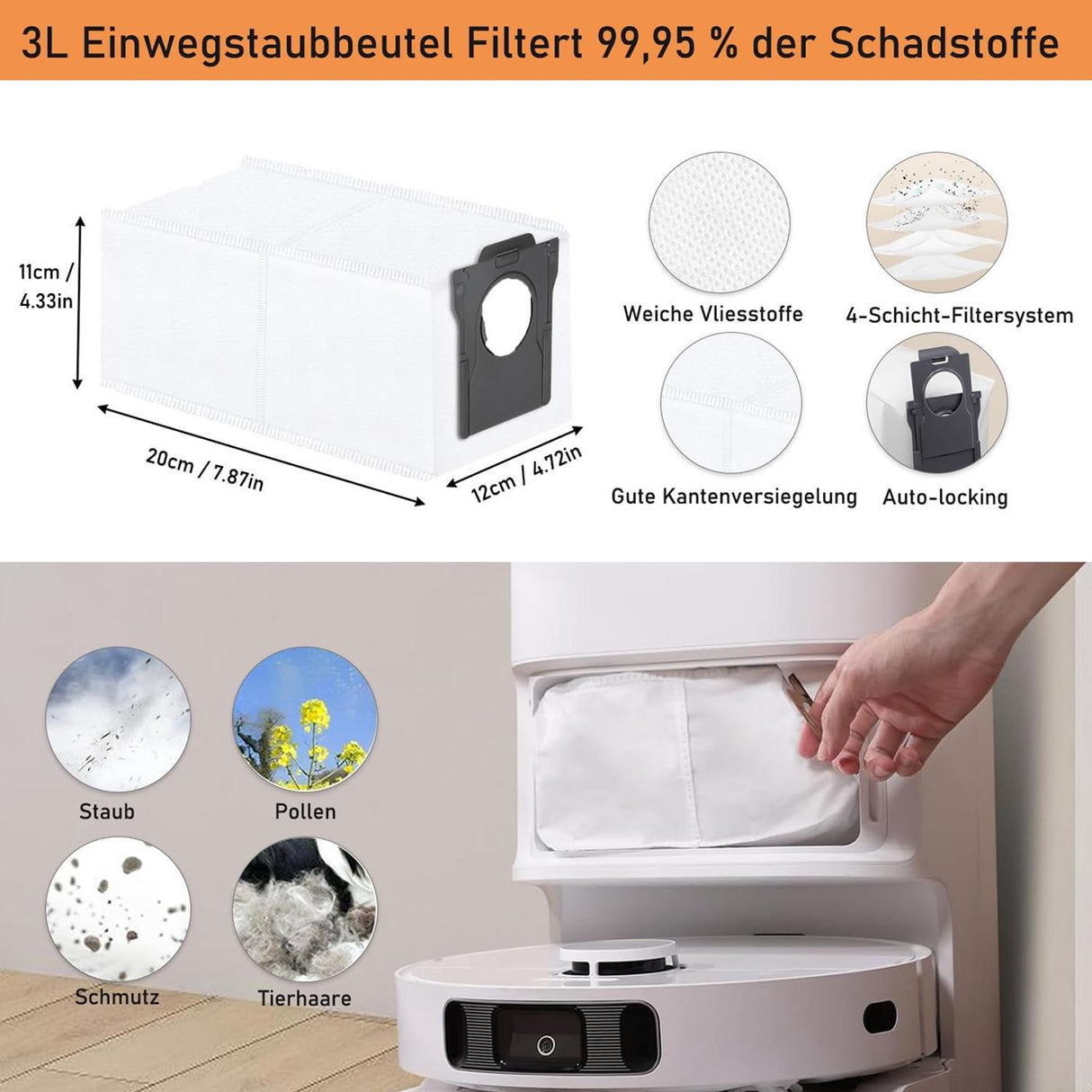 Ersatzteile für Dreame Saugroboter – Filter, Bürsten & Wischtücher