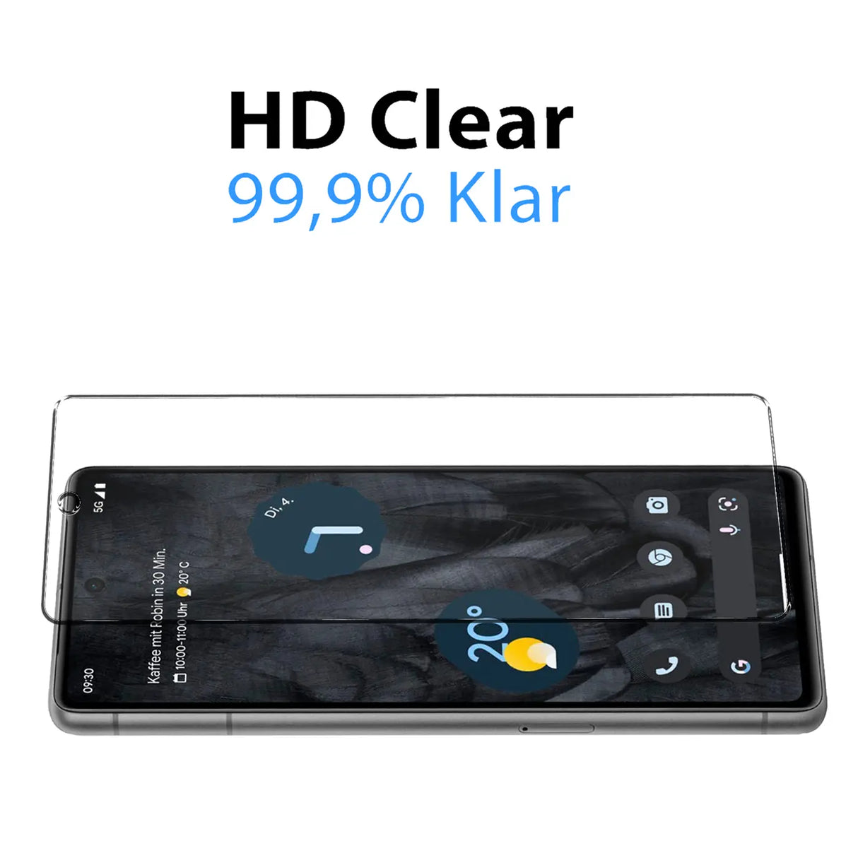 4in1 9H Displayschutz-Set für Google Pixel 7, 2x Displayglas und 2x Kameraglas