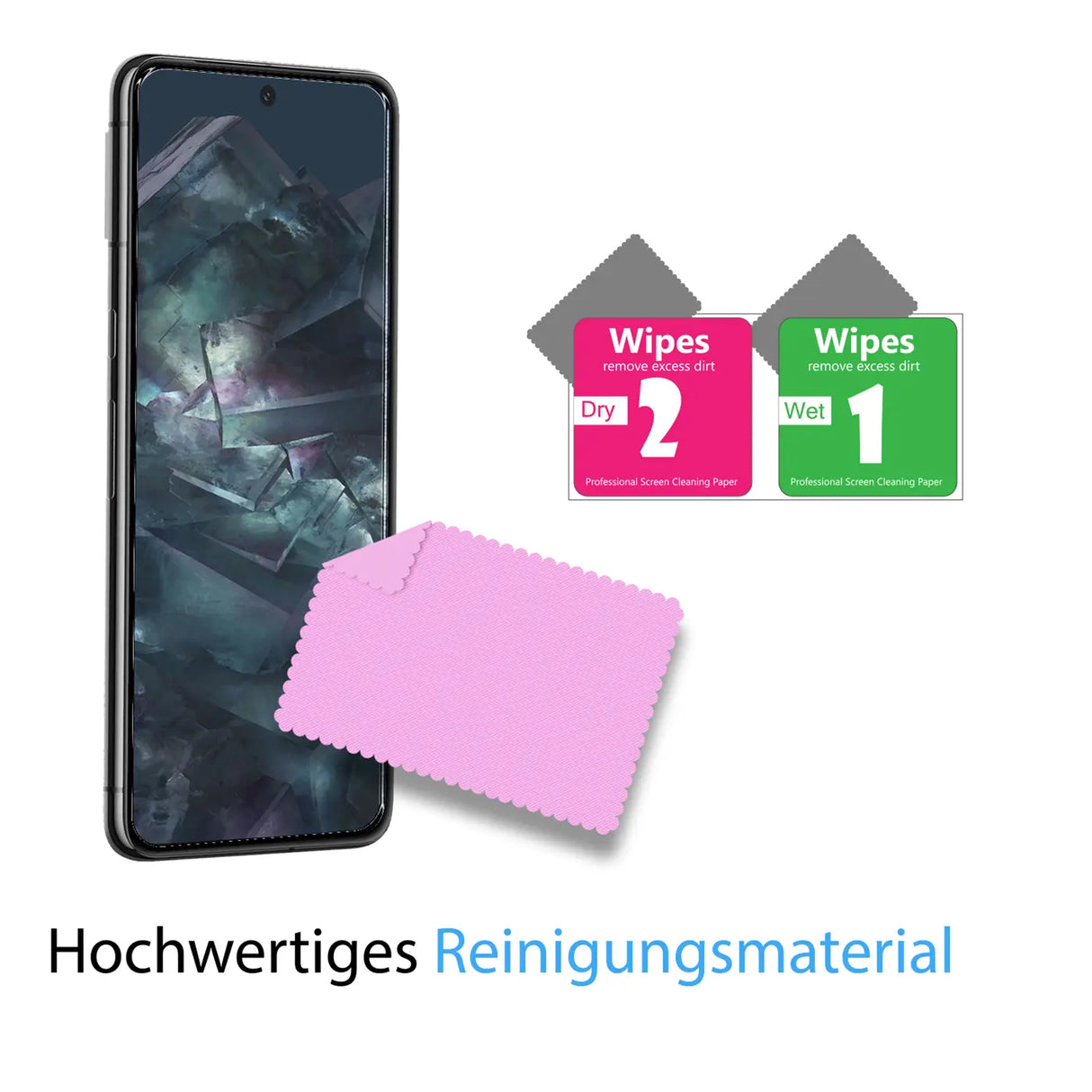 4in1 9H Displayschutz-Set für Google Pixel 9, 2x Displayglas und 2x Kameraglas