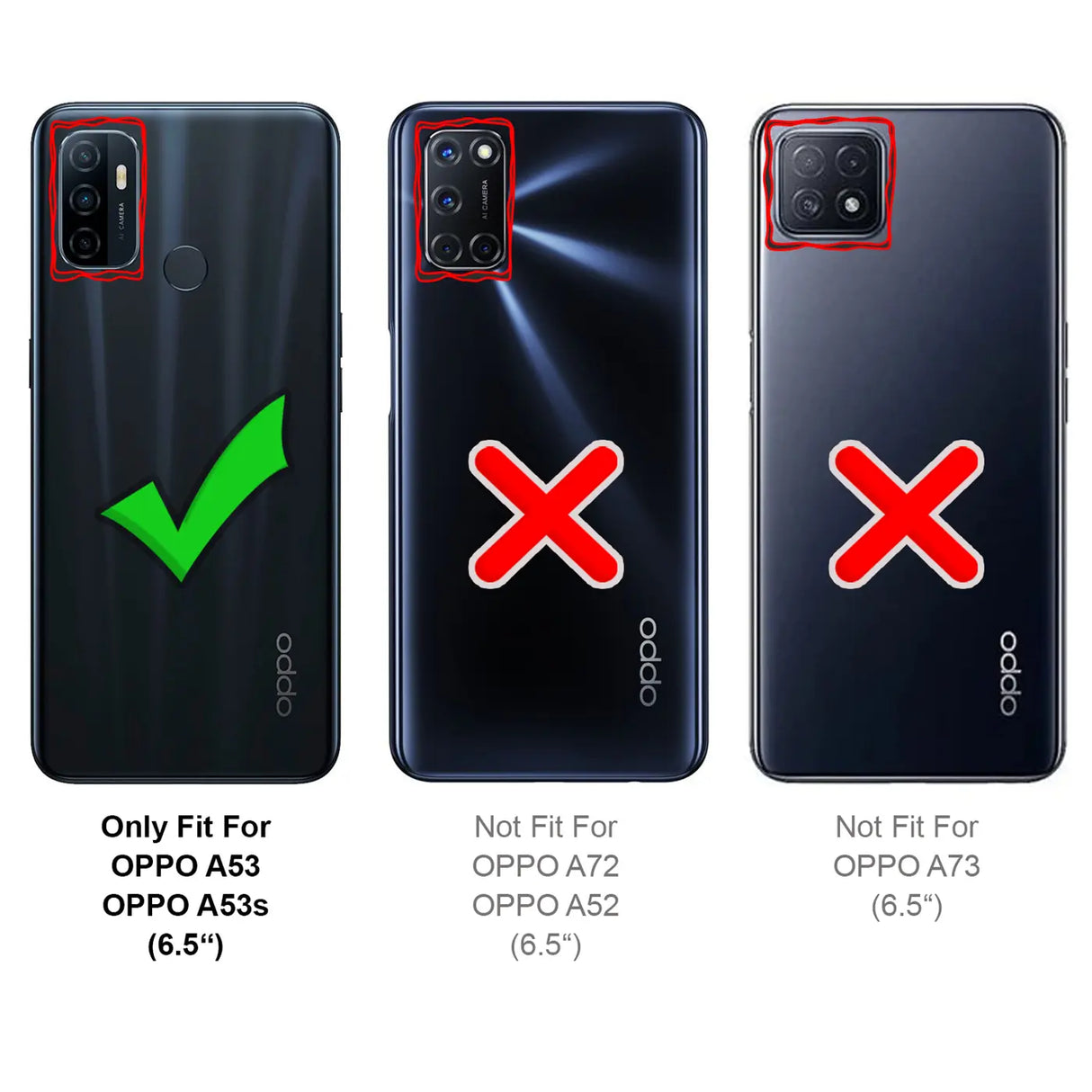 4in1 9H Displayschutz-Set für Oppo A53 / A53S, 2x Displayglas und 2x Kameraglas