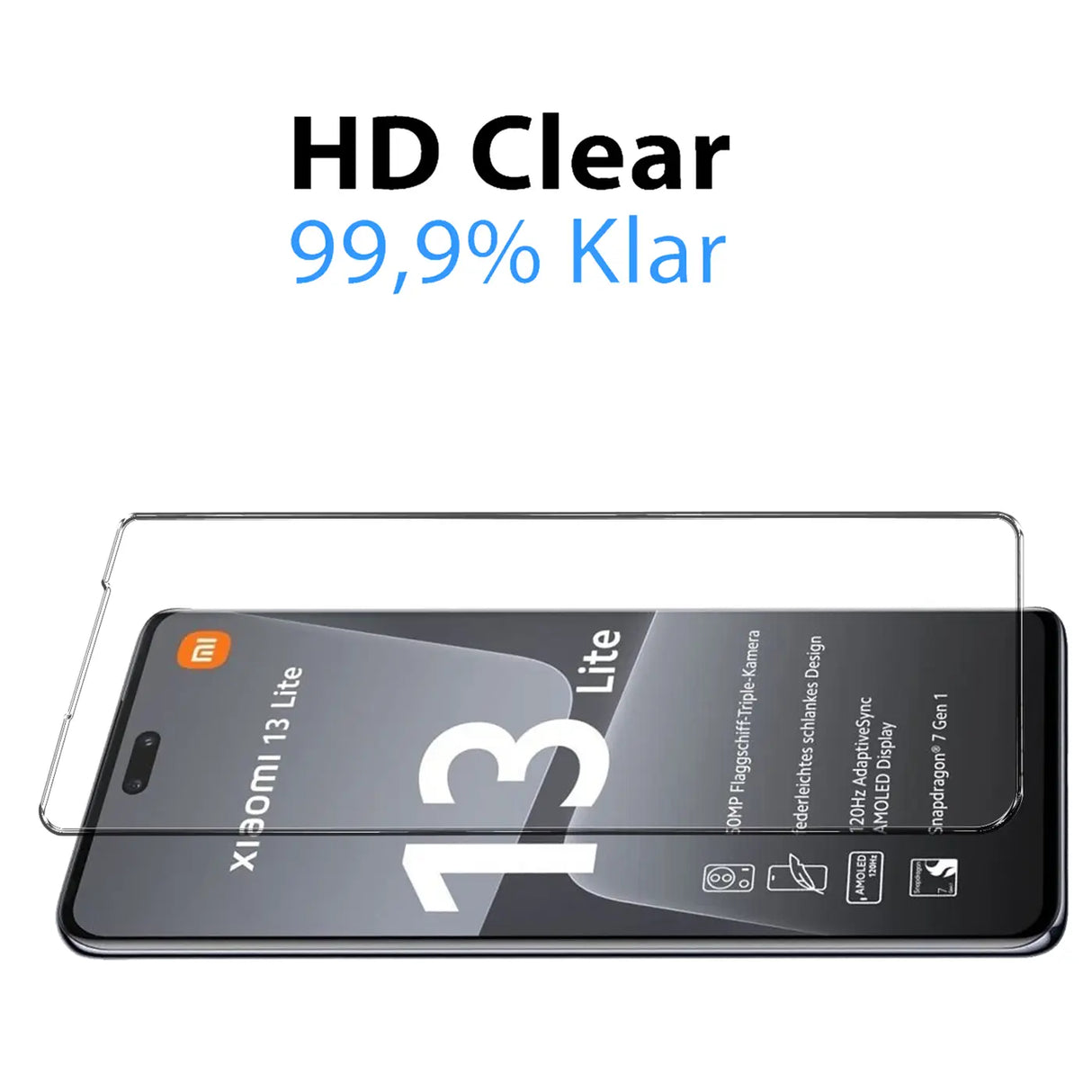 4in1 9H Displayschutz-Set für Xiaomi 13 Lite, 2x Displayglas und 2x Kameraglas