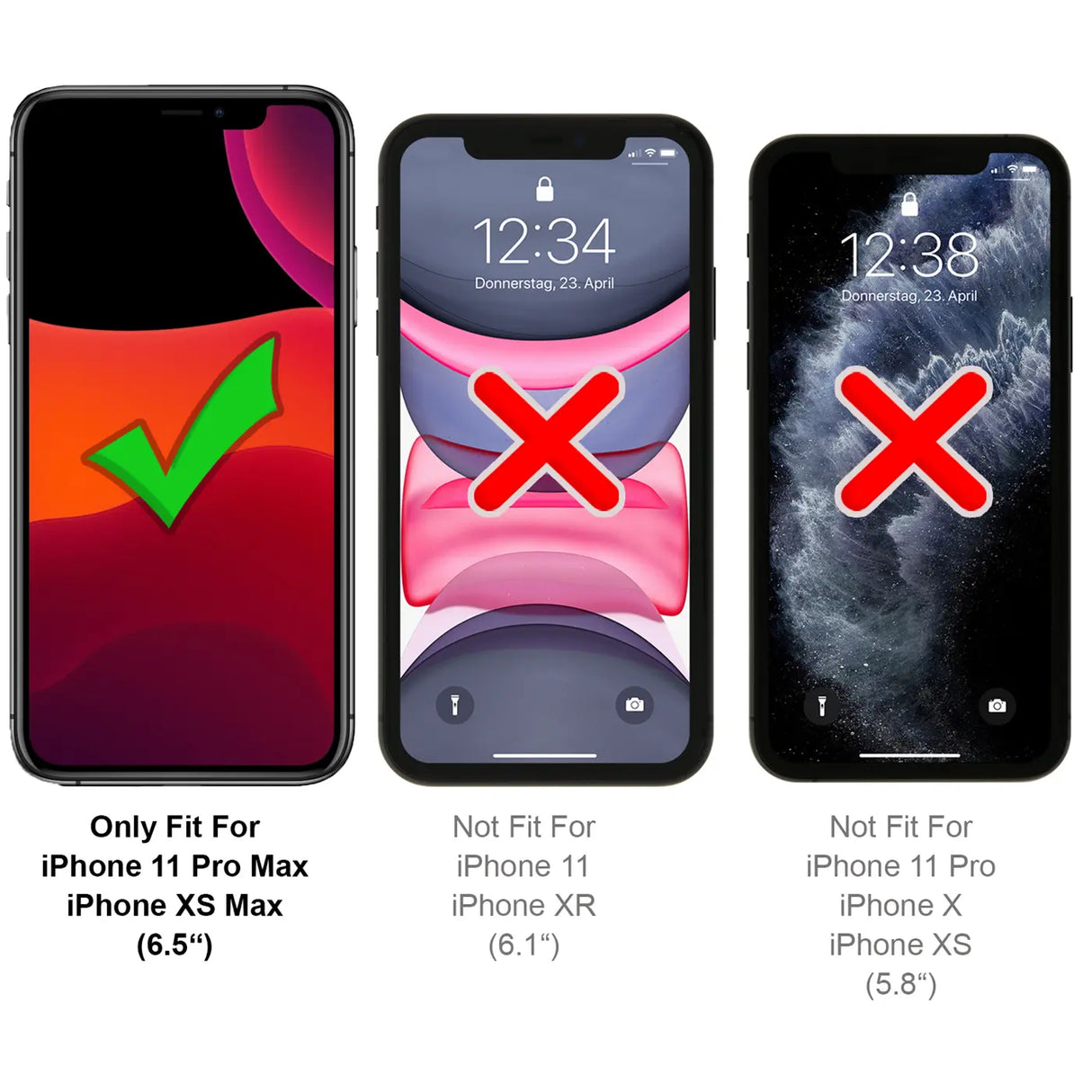 Full Screen Panzerglas für iPhone Xs Max / 11 Pro Max mit Farbrahmen