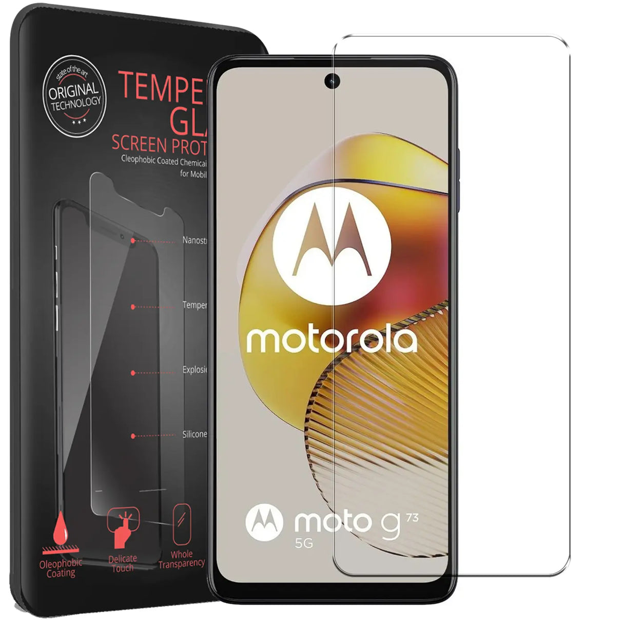 Kratzfeste und bruchsichere 9H Panzerfolie für Motorola Moto G73 5G