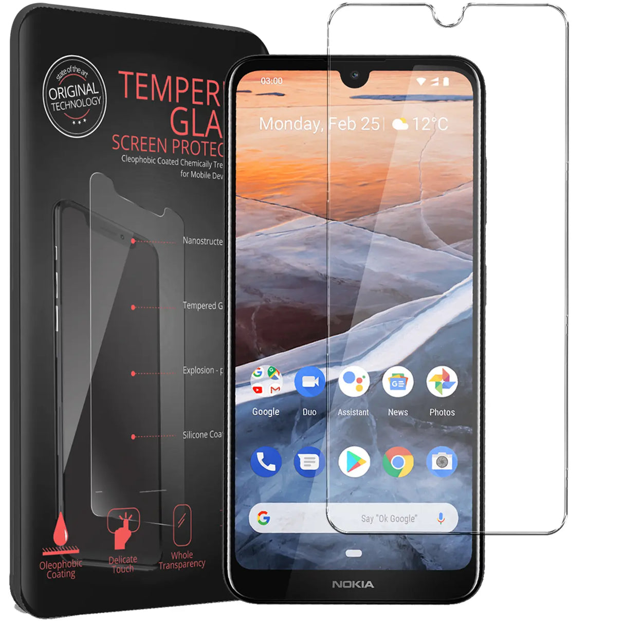 Kratzfeste und bruchsichere 9H Panzerfolie für Nokia 3.2