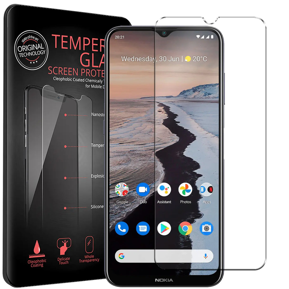 Kratzfeste und bruchsichere 9H Panzerfolie für Nokia G20 / G10