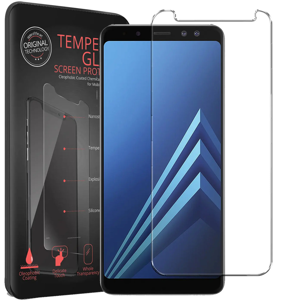 Kratzfeste und bruchsichere 9H Panzerfolie für Samsung Galaxy A8 2018