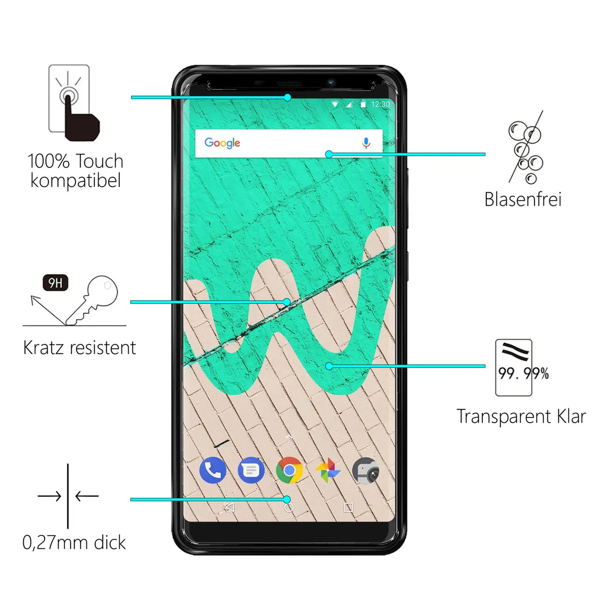 Kratzfeste und bruchsichere 9H Panzerfolie für Wiko View Max