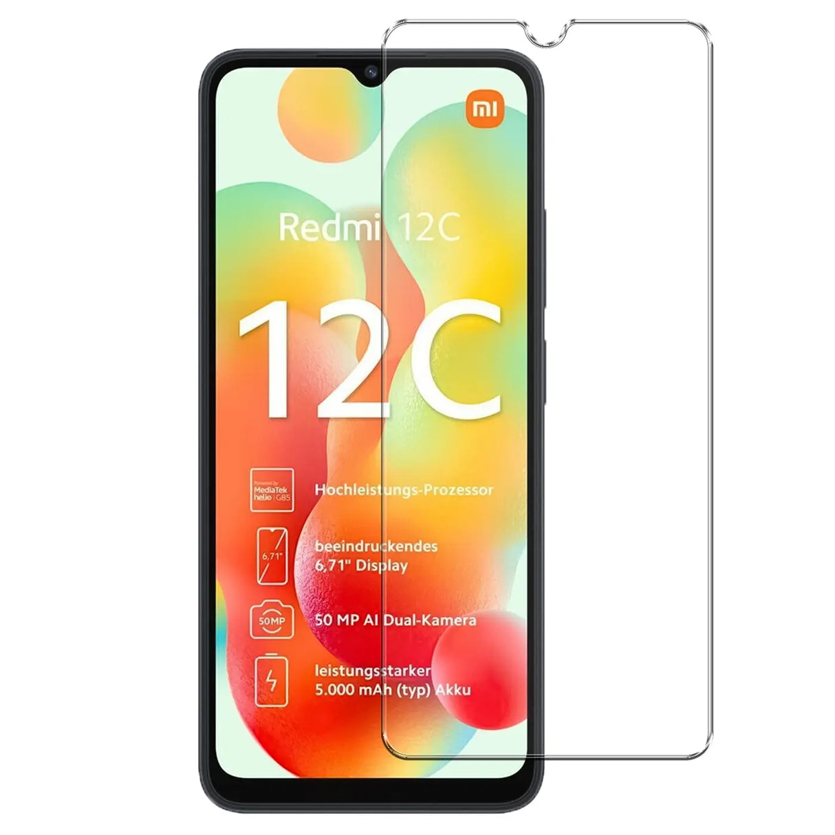 Kratzfeste und bruchsichere 9H Panzerfolie für Xiaomi Redmi 12C