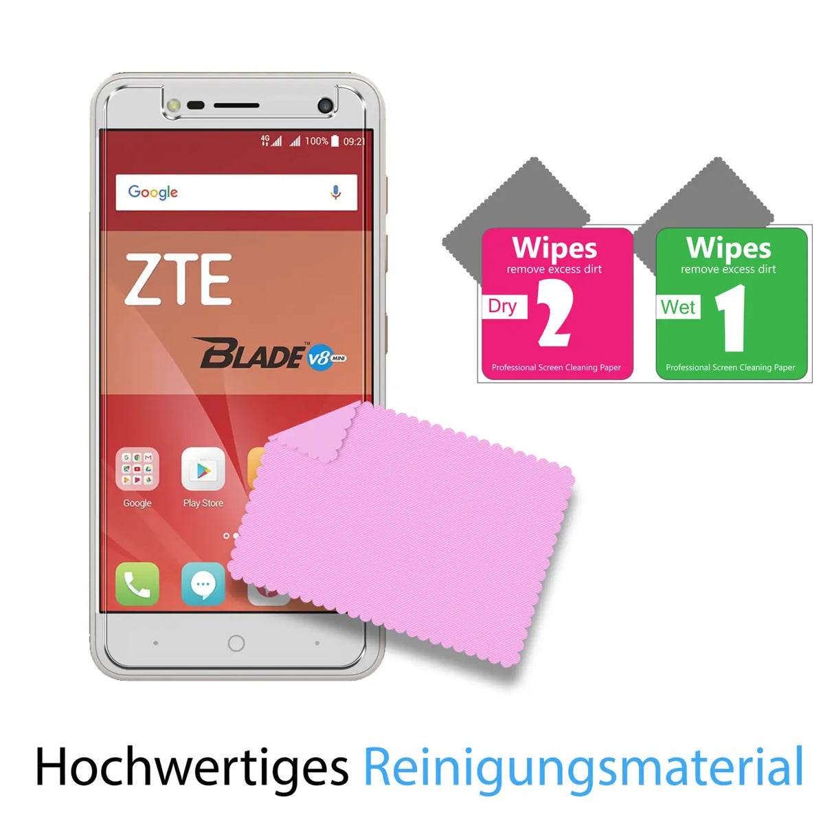 Kratzfeste und bruchsichere 9H Panzerfolie für ZTE Blade V8 Mini