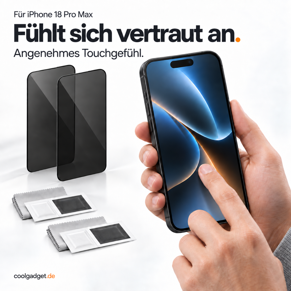 iPhone 18 Pro Max - Blickschutz Panzerglas 9H 2er-Set
