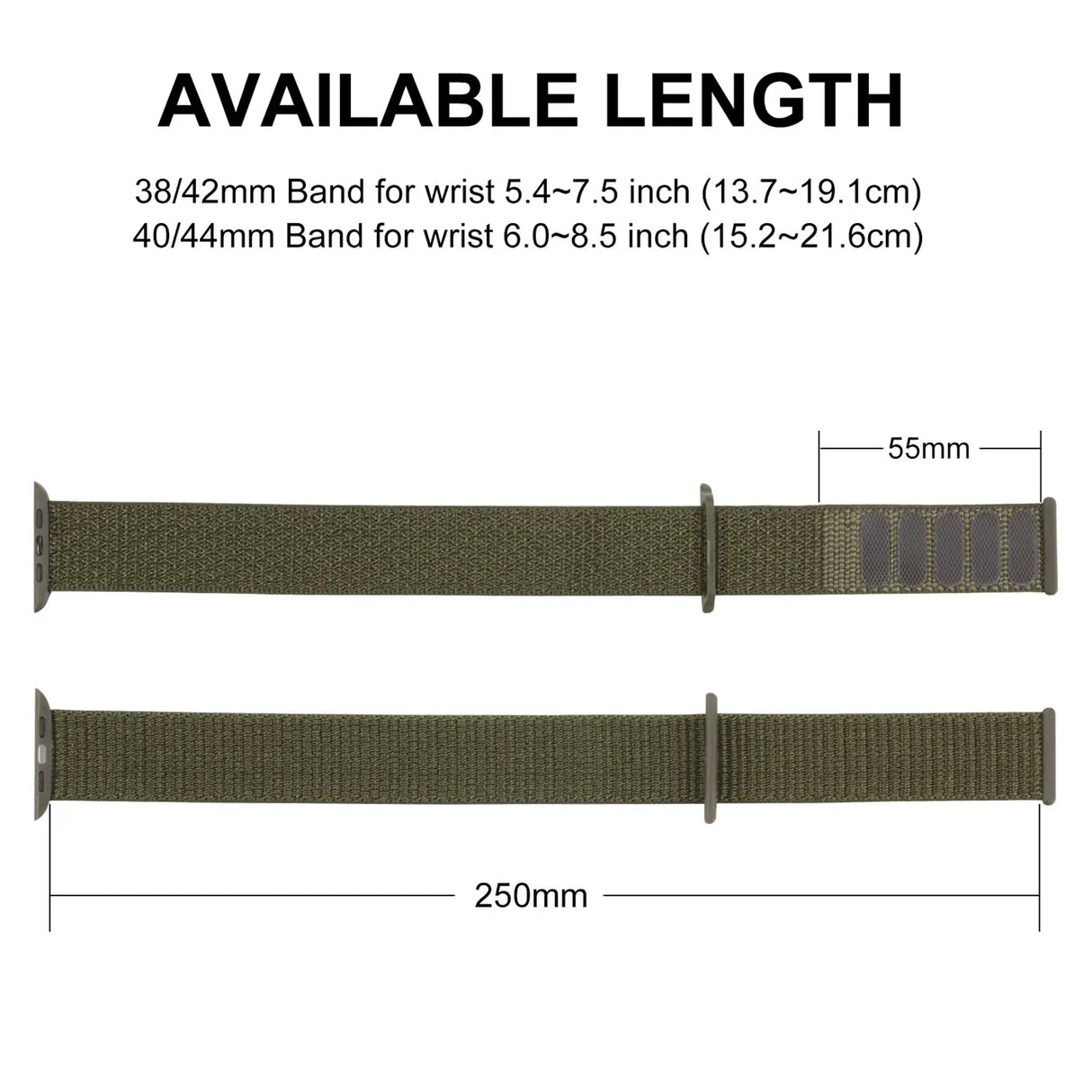 Nylonarmband mit Klettverschluss für Apple Watch Smartwatch, leicht, flexibel und individuell einstellbar – ideal für Sport und tägliche Nutzung.