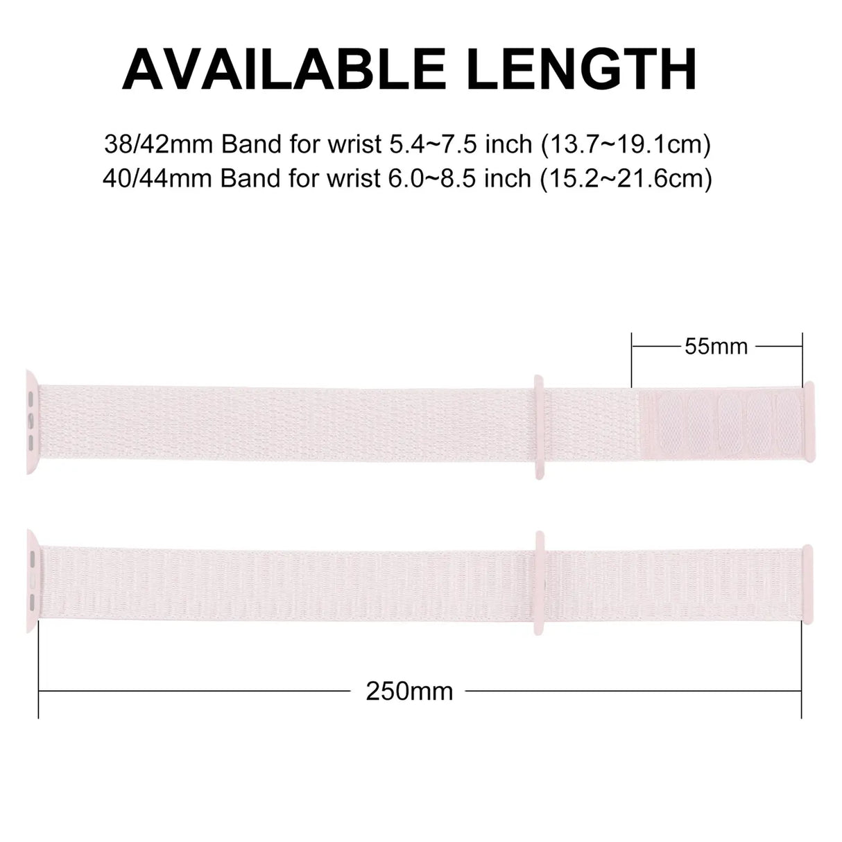 Nylonarmband mit Klettverschluss für Apple Watch Smartwatch, leicht, flexibel und individuell einstellbar – ideal für Sport und tägliche Nutzung.