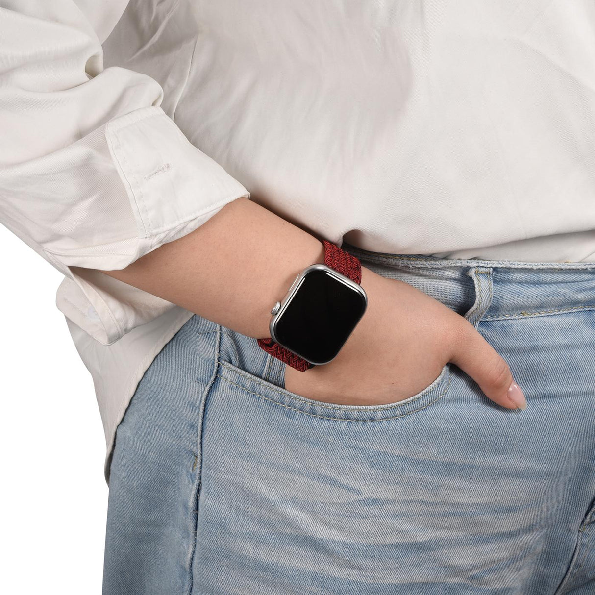 Nylon Loop Armband Apple Watch - Dunkelrot