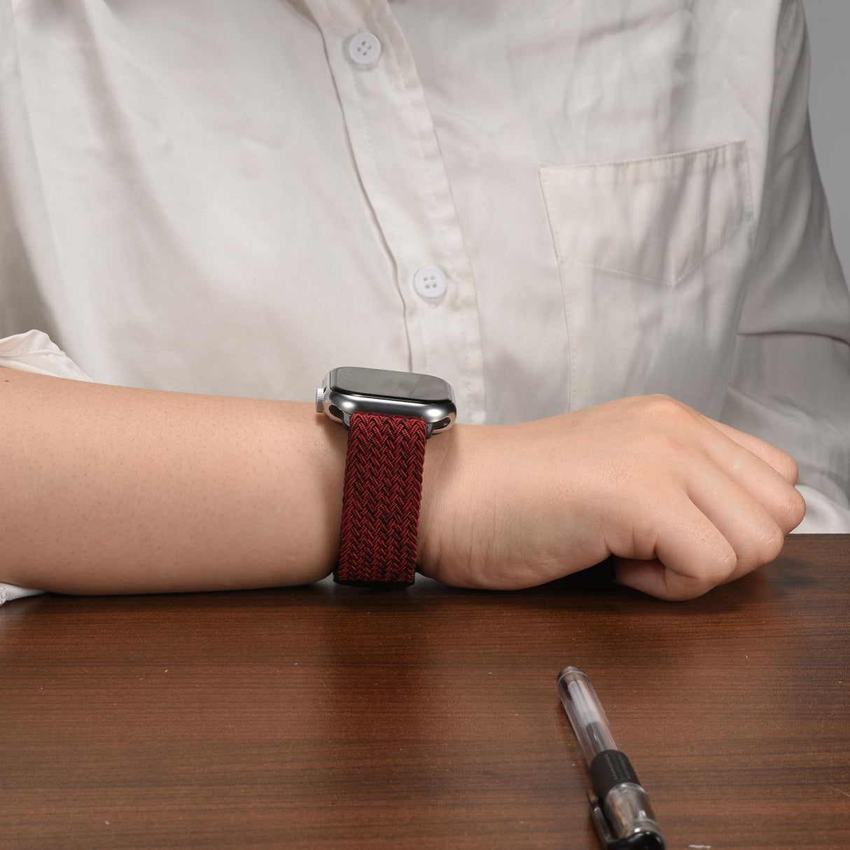 Nylon Loop Armband Apple Watch - Dunkelrot