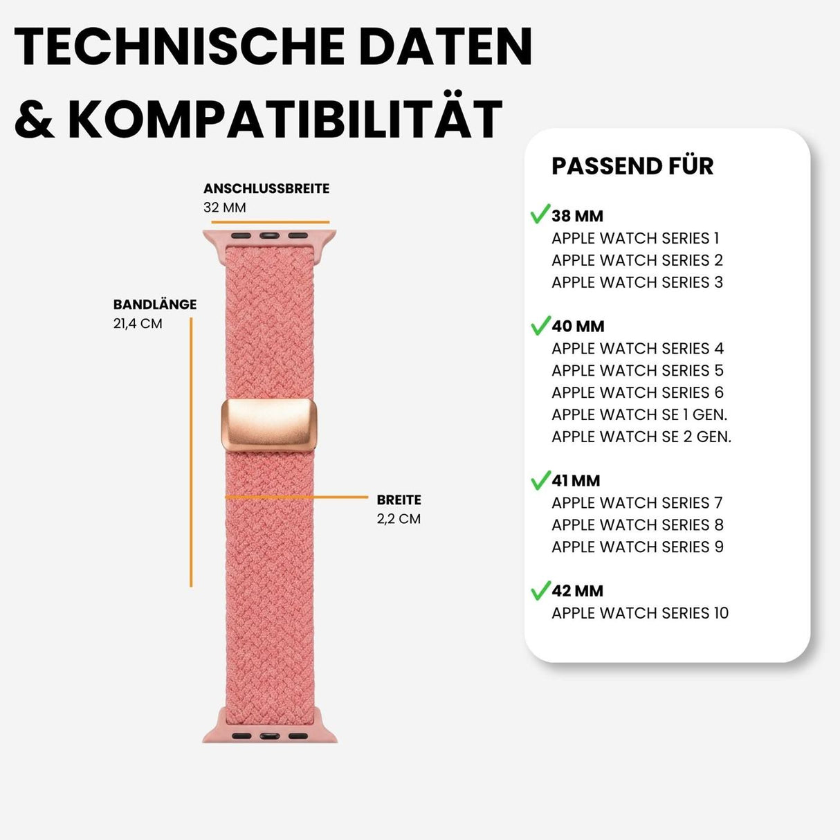 Kompatibilität 38/40/41mm - Knallrosa
