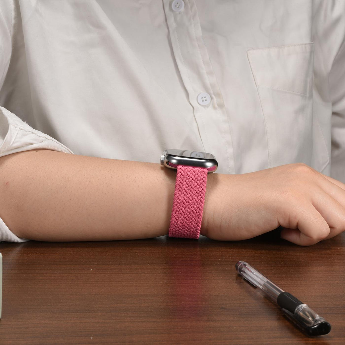 Nylon Loop Armband Apple Watch - Knallrosa