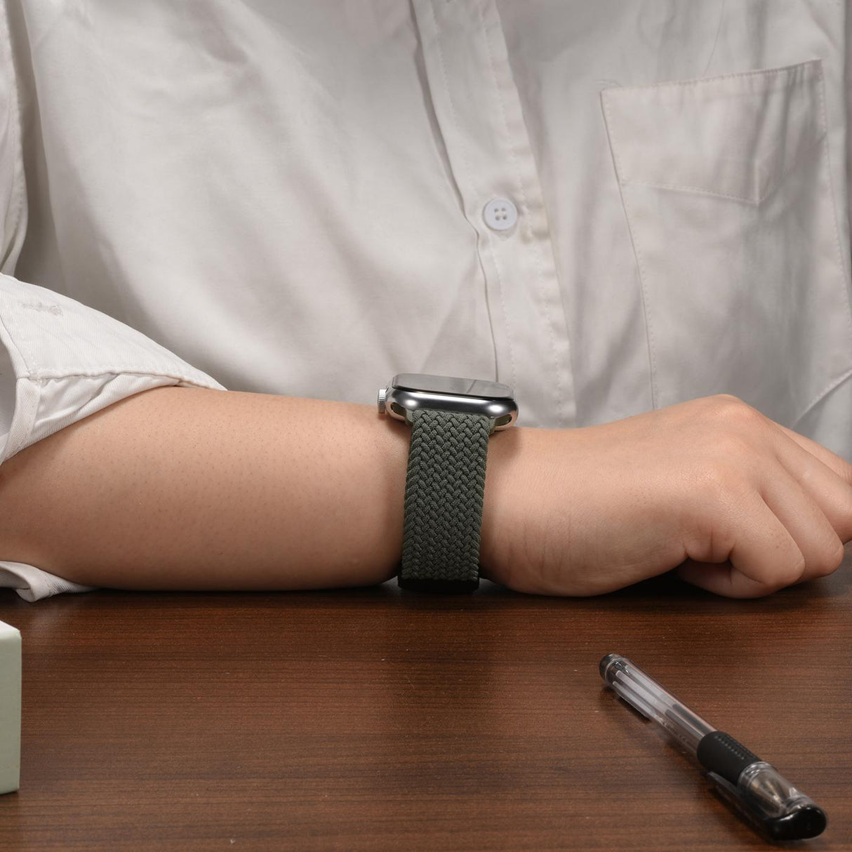 Nylon Loop Armband Apple Watch - Olivgrün