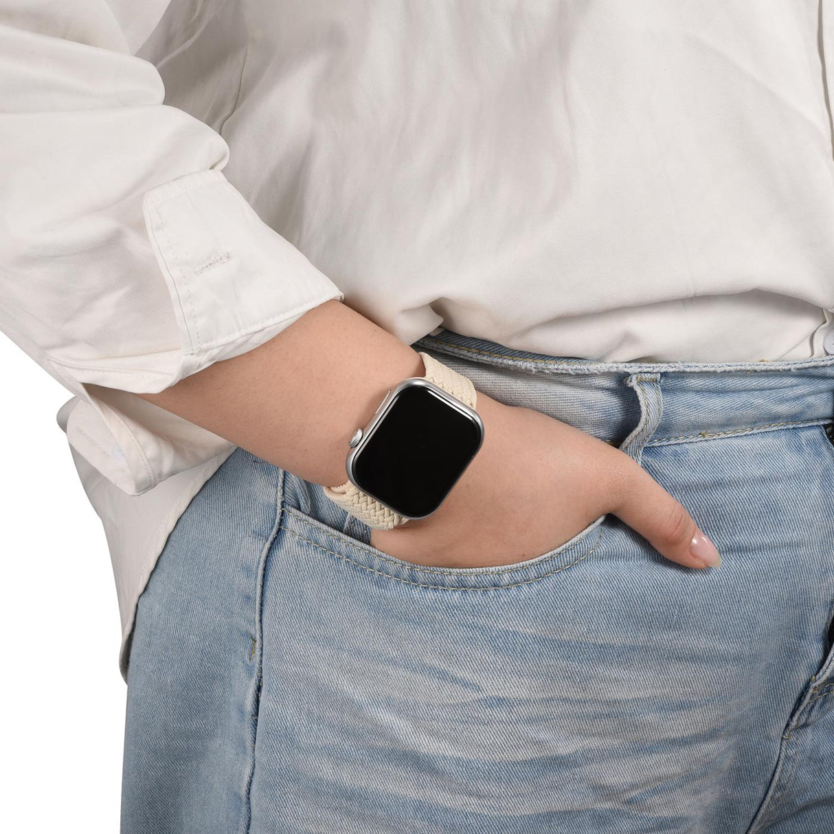 Nylon Loop Armband Apple Watch - Perlbeige