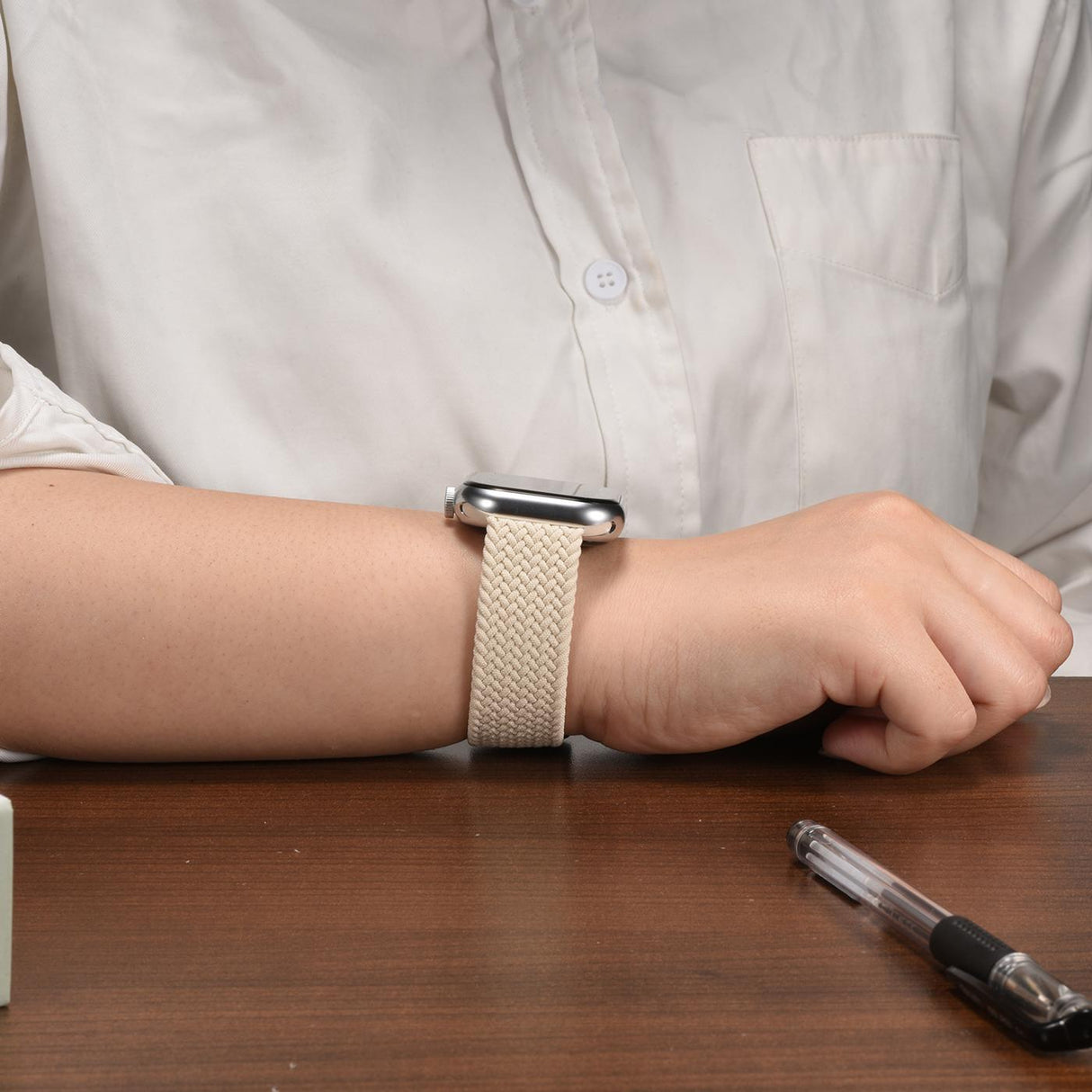 Nylon Loop Armband Apple Watch - Perlbeige