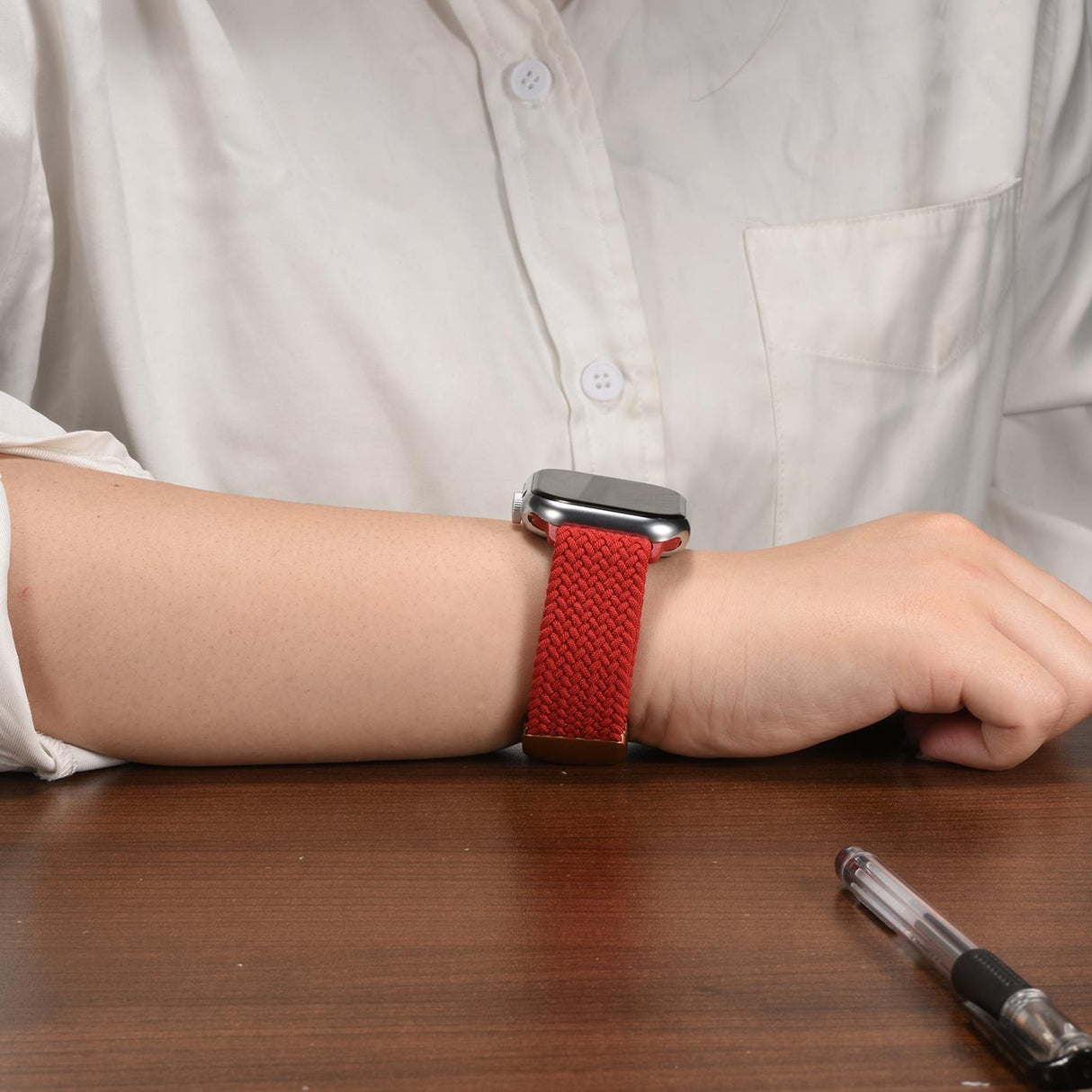 Nylon Loop Armband Apple Watch - Rot