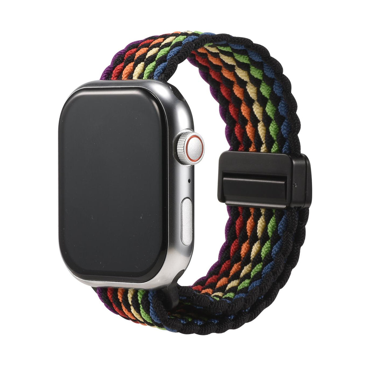 Nylon Loop Armband Apple Watch - Schwarz Regenbogen