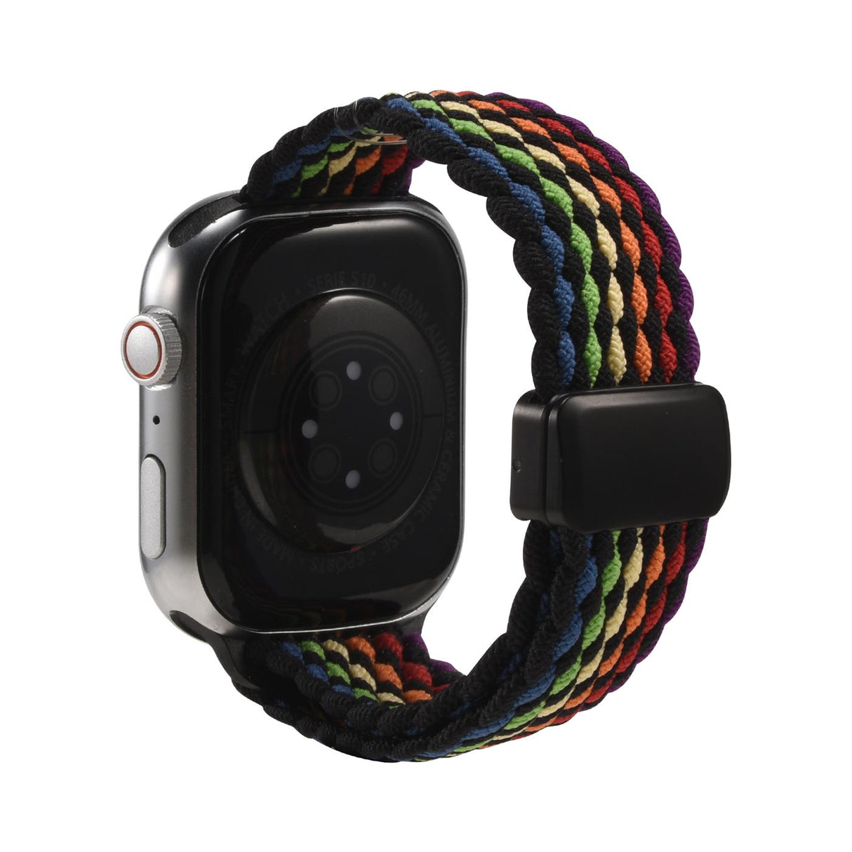 Nylon Loop Armband Apple Watch - Schwarz Regenbogen