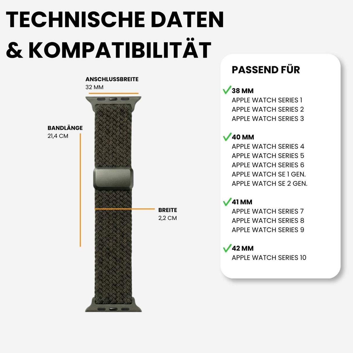 Kompatibilität 38/40/41mm - Waldgrün
