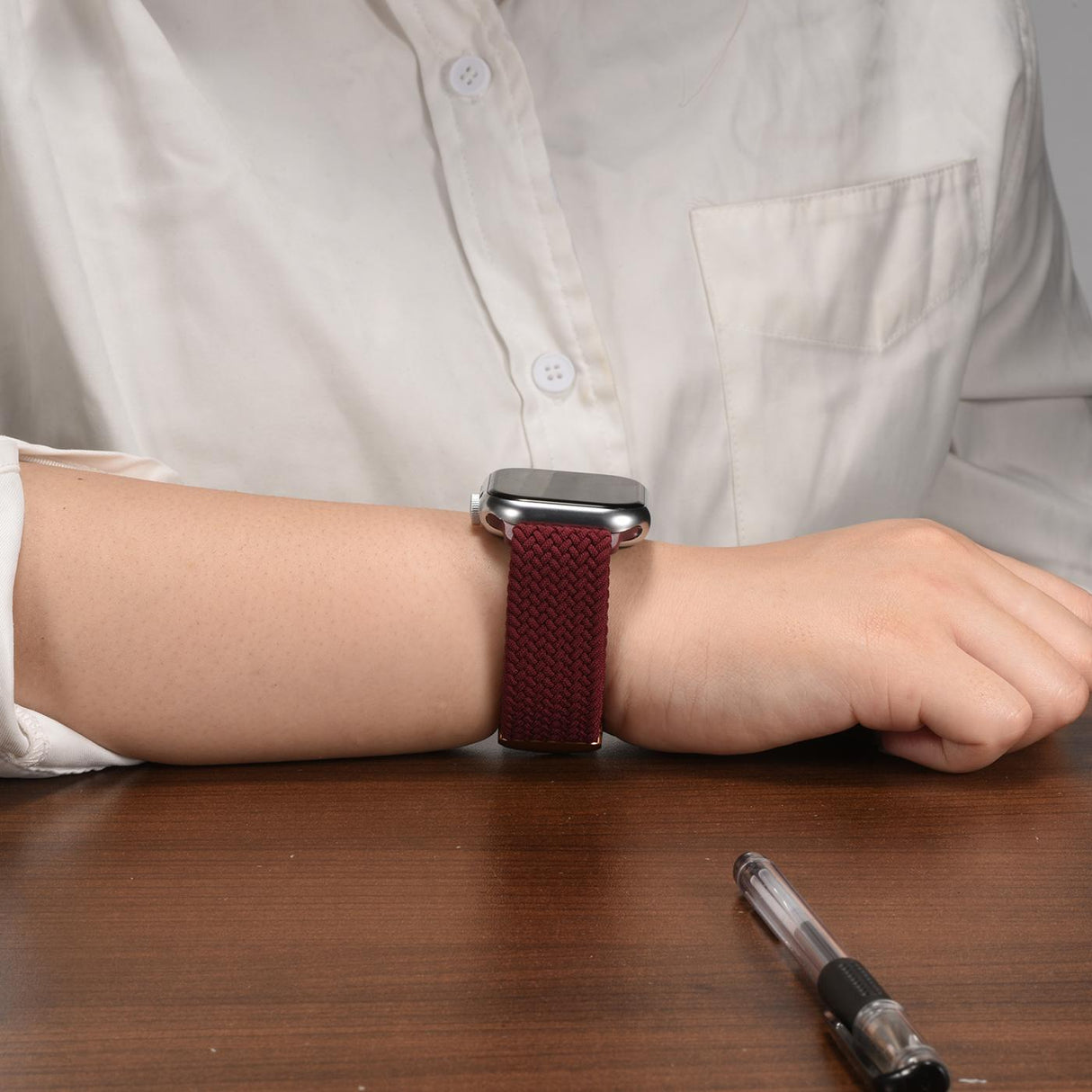 Nylon Loop Armband Apple Watch - Weinrot