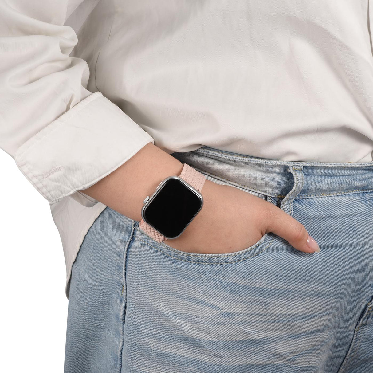 Nylon Loop Armband Apple Watch - Zartrosa