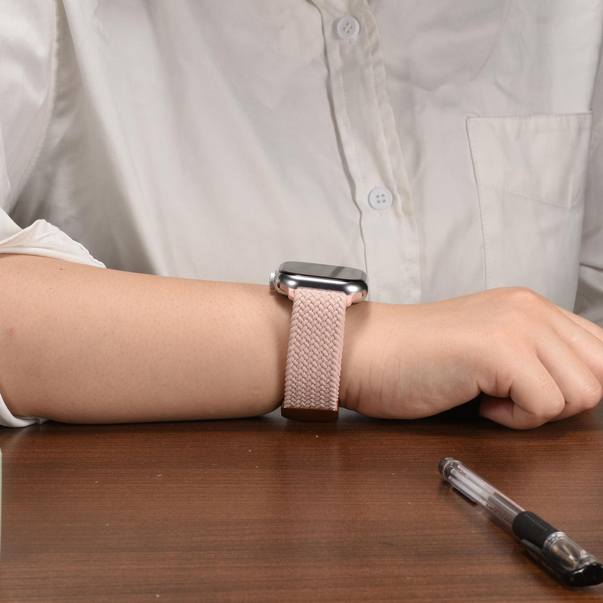 Nylon Loop Armband Apple Watch - Zartrosa