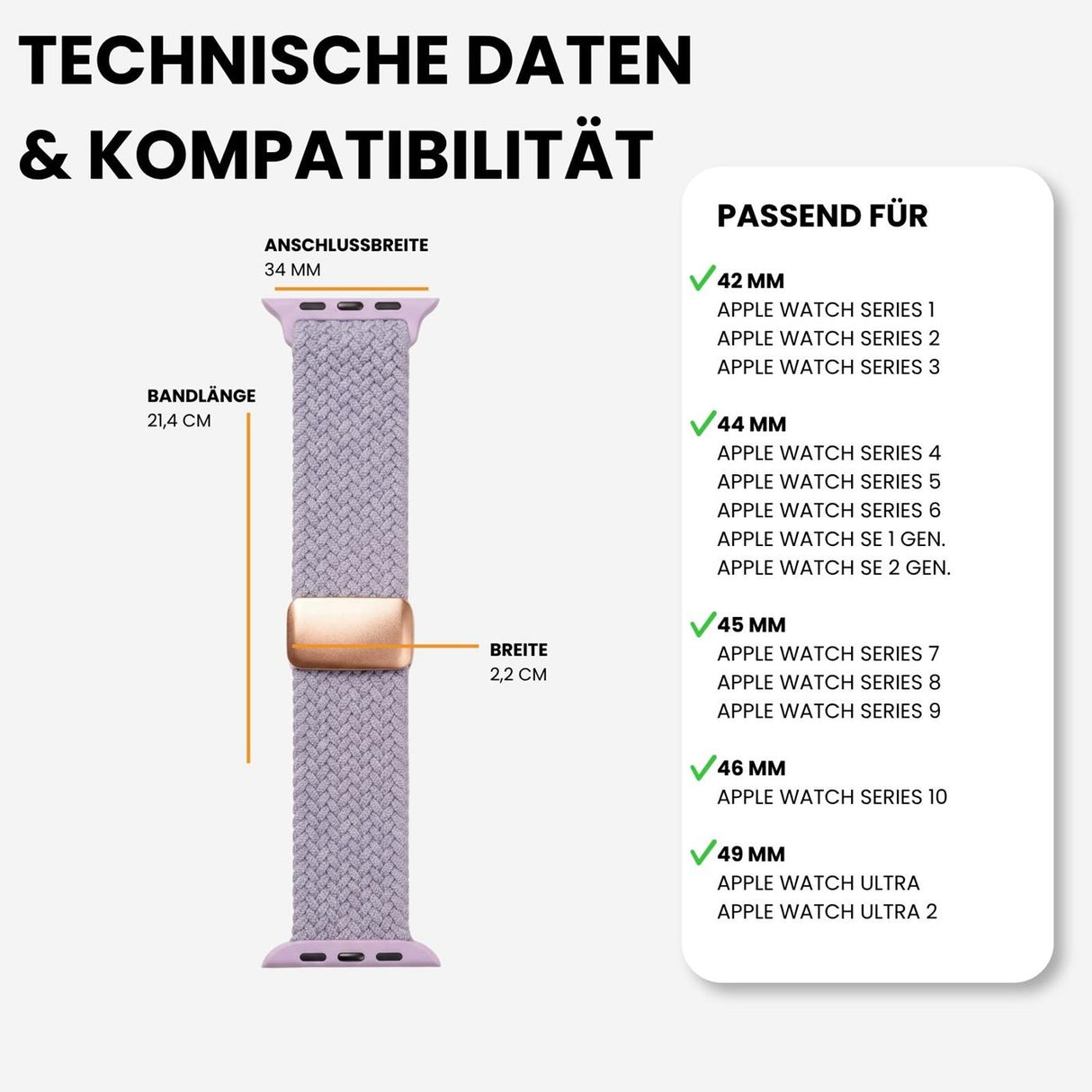 Kompatibilität 42/44/45/49mm - Nebelviolett