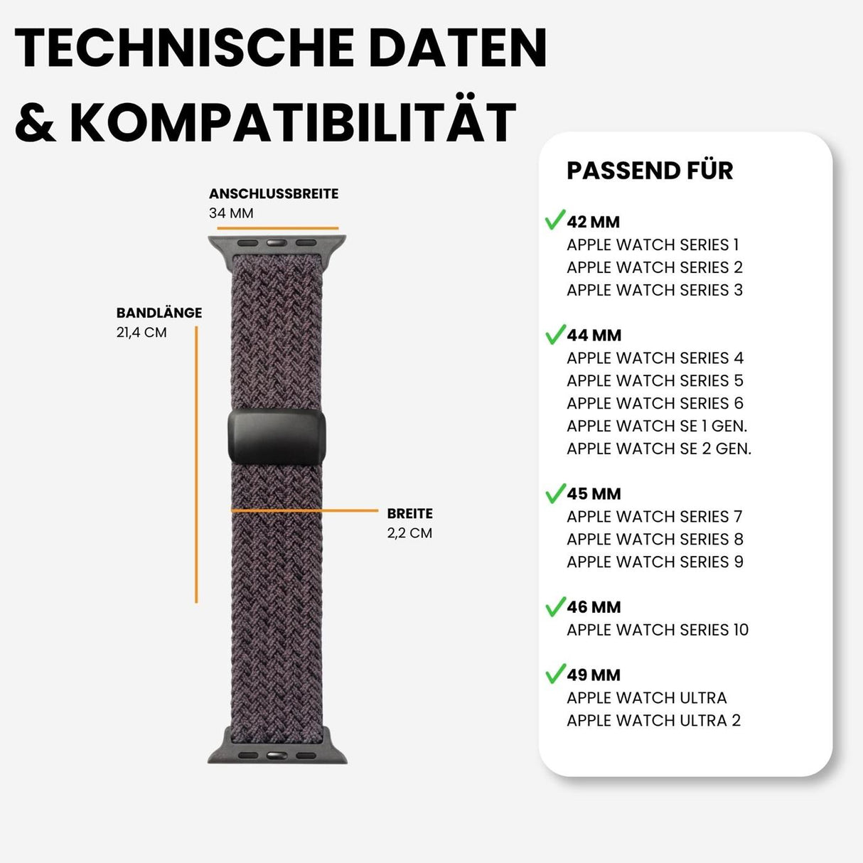 Kompatibilität 42/44/45/49mm - Spacegrau