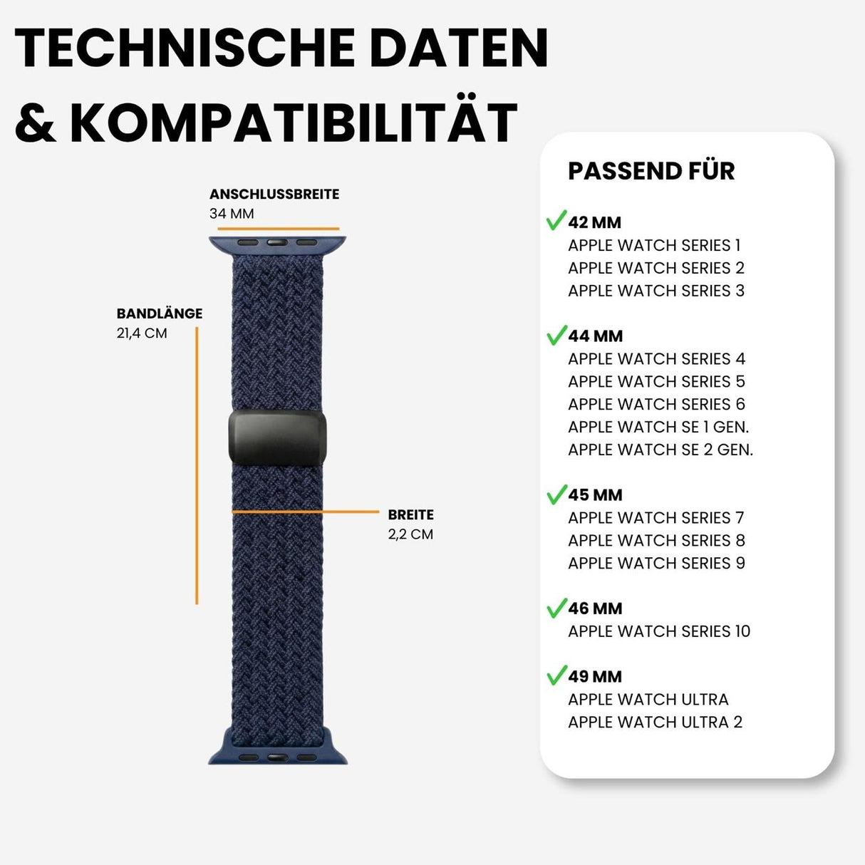 Kompatibilität 42/44/45/49mm - Sturmblau