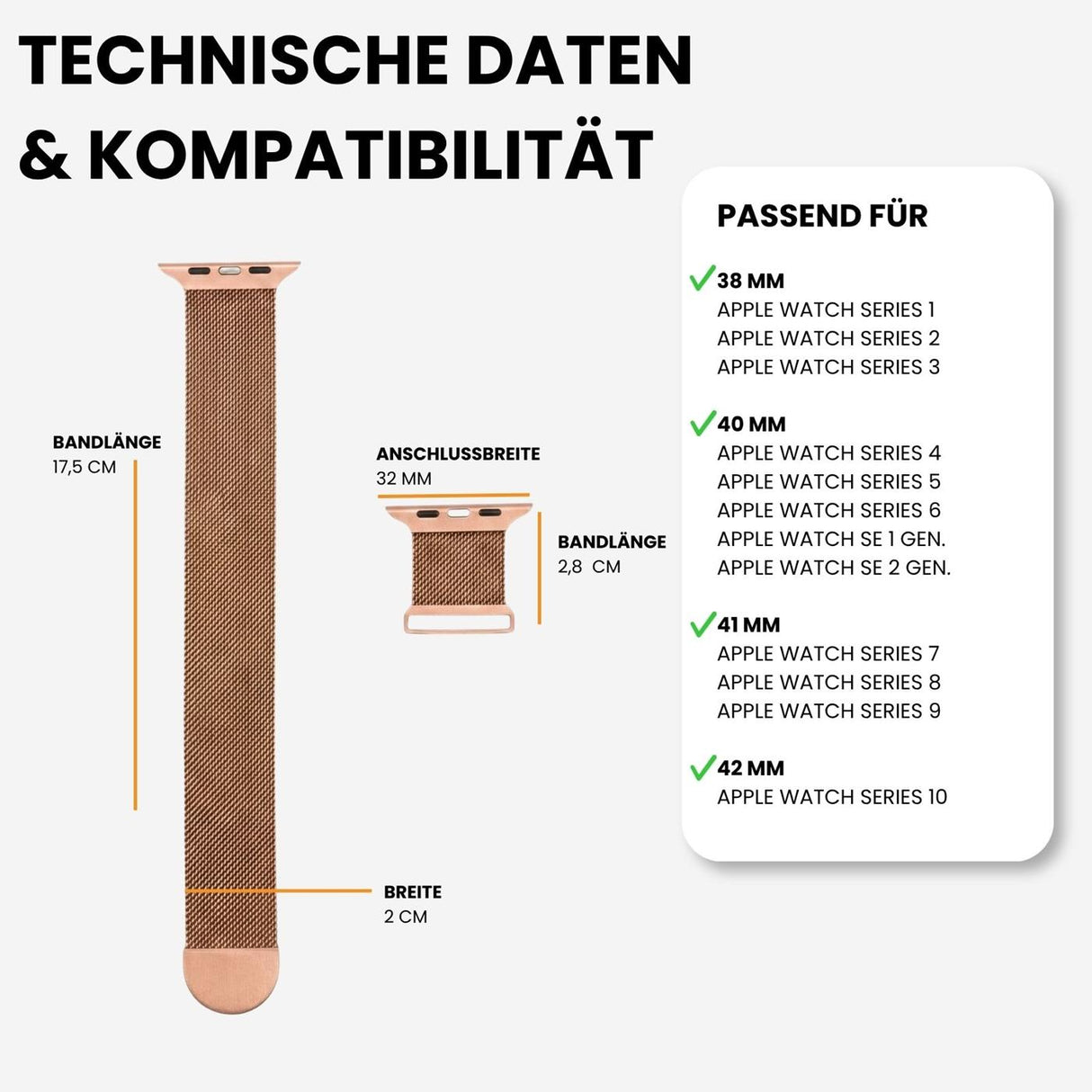 Kompatibilität 38/40/41mm - Roségold