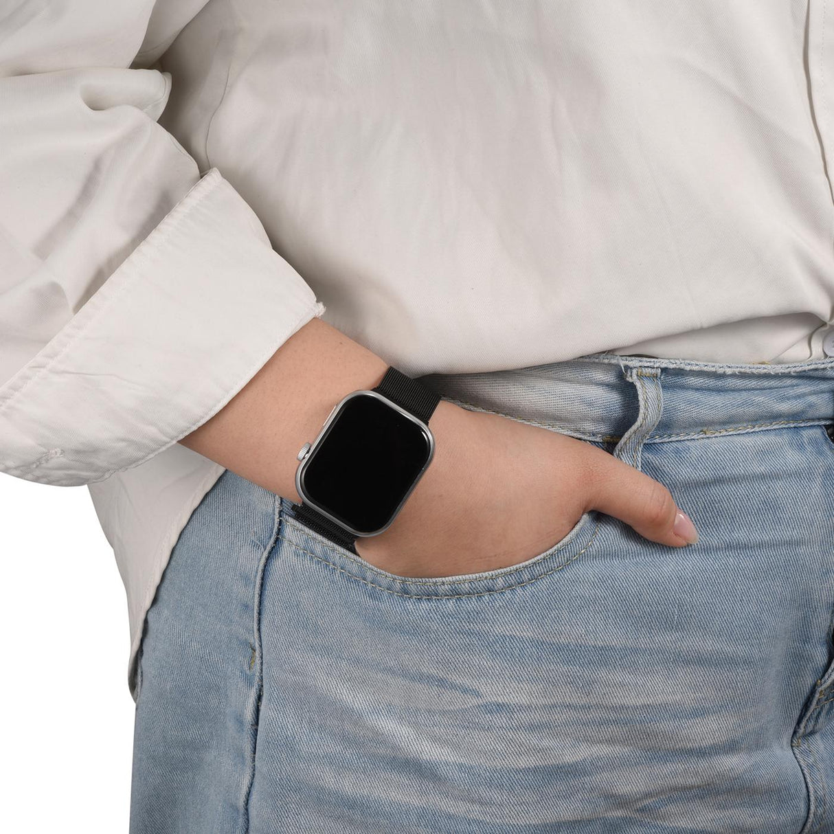 Milanese Edelstahl Armband Apple Watch - Schwarz