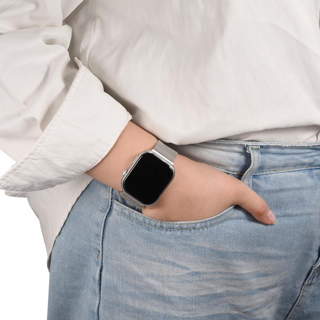 Milanese Edelstahl Armband Apple Watch - Silber