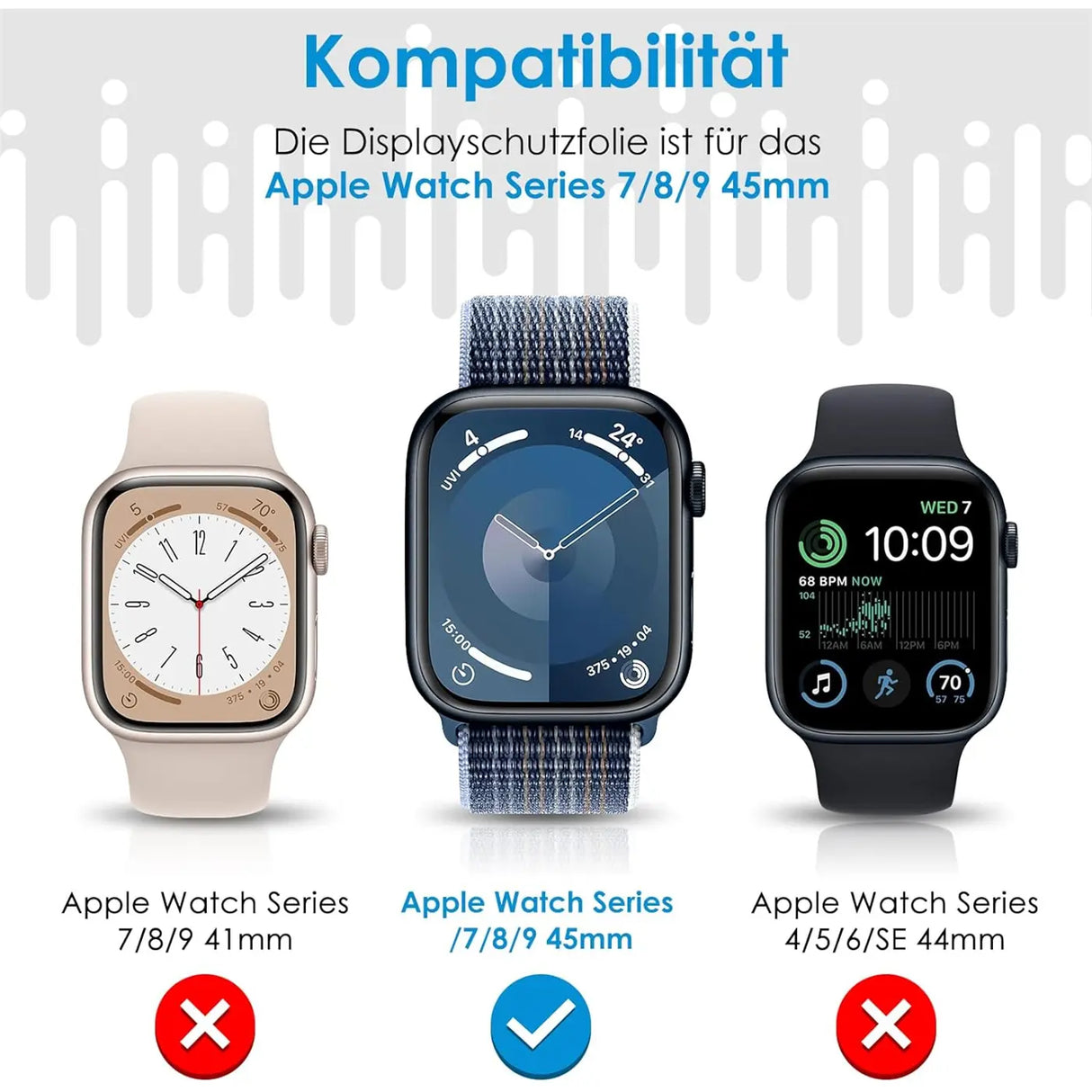 TPU Schutzfolie für iWatch 7 - 45mm – flexible Folie für Display