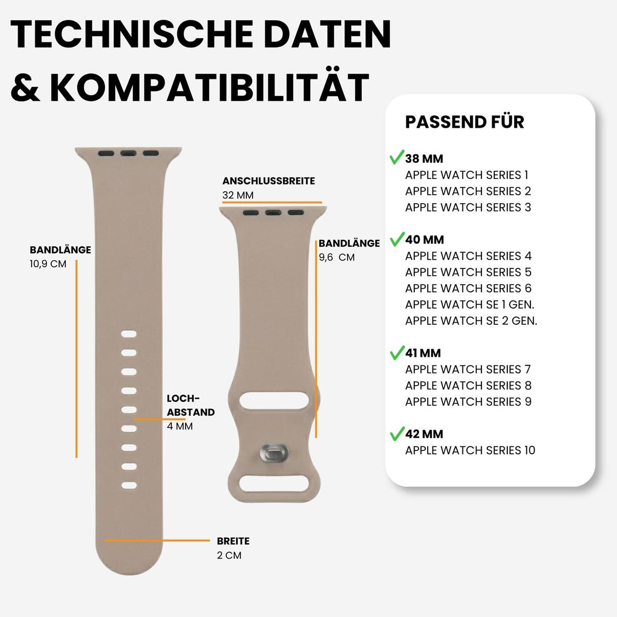 Kompatibilität 38/40/41mm - Champagner