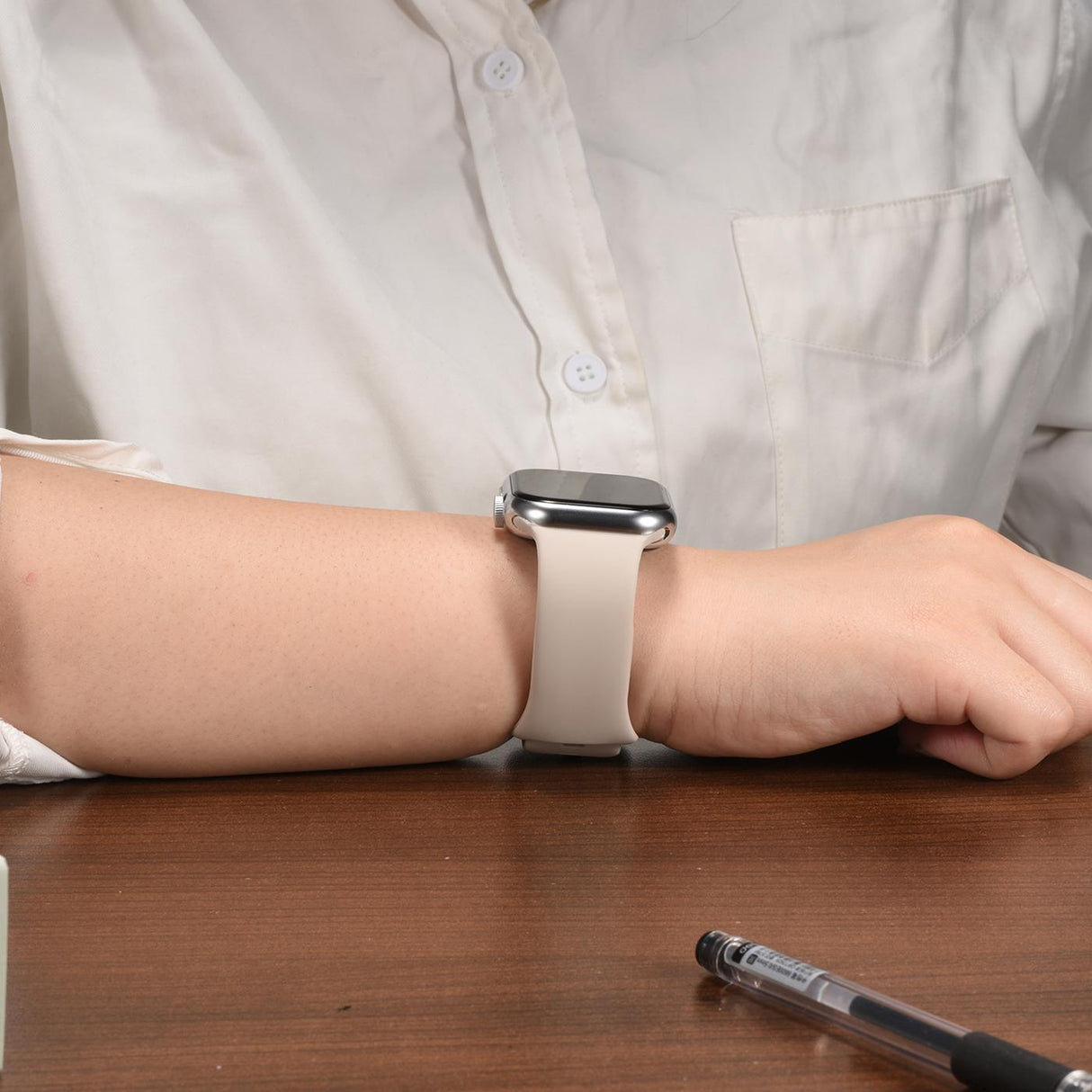 Silikon Butterfly Armband Apple Watch - Champagner