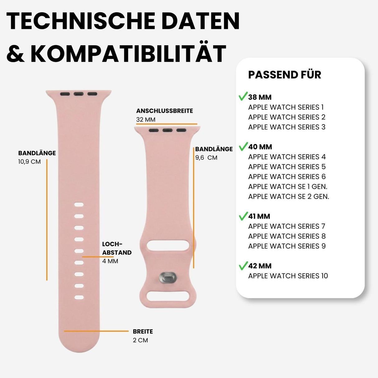 Kompatibilität 38/40/41mm - Hellrosa
