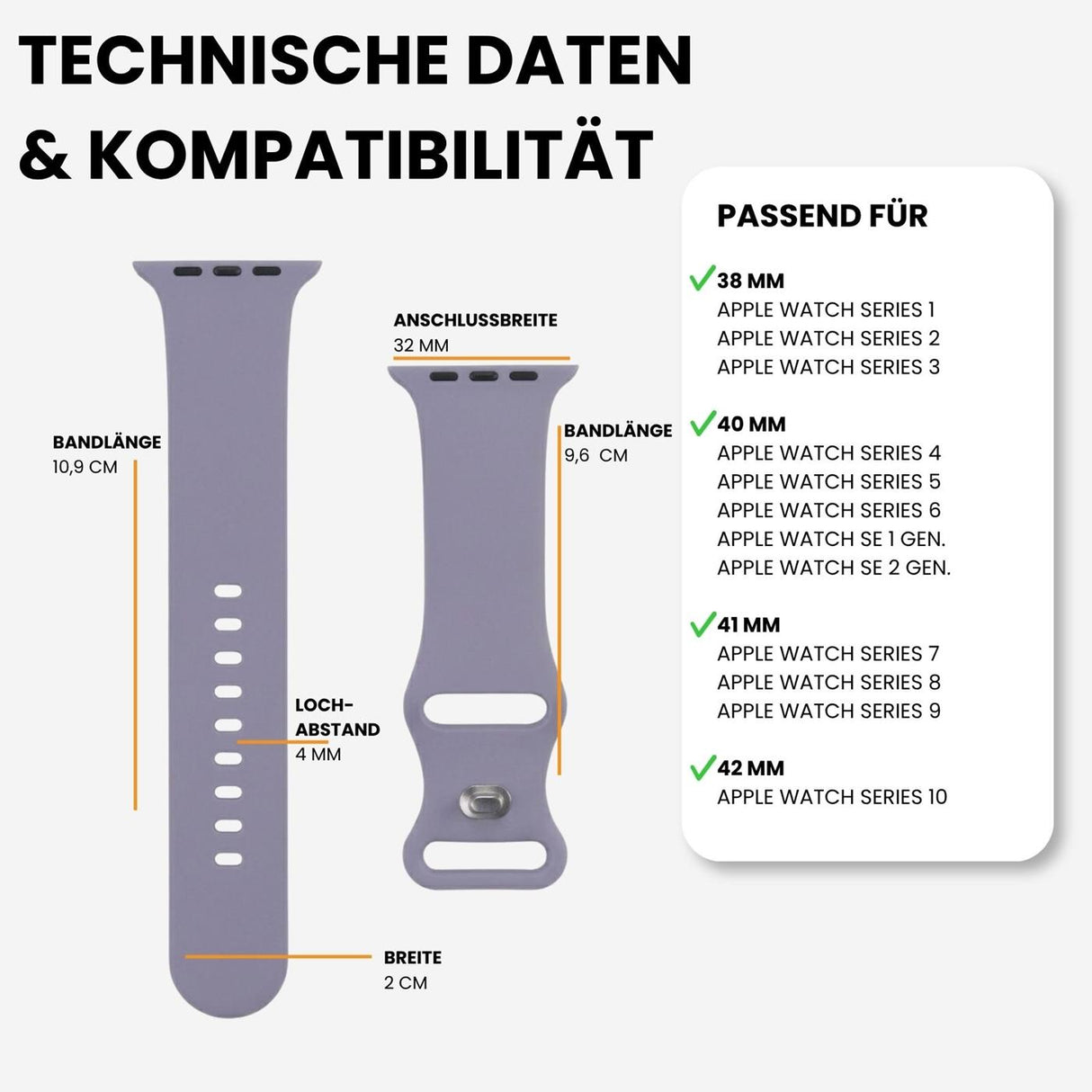 Kompatibilität 38/40/41mm - Lavendelgrau