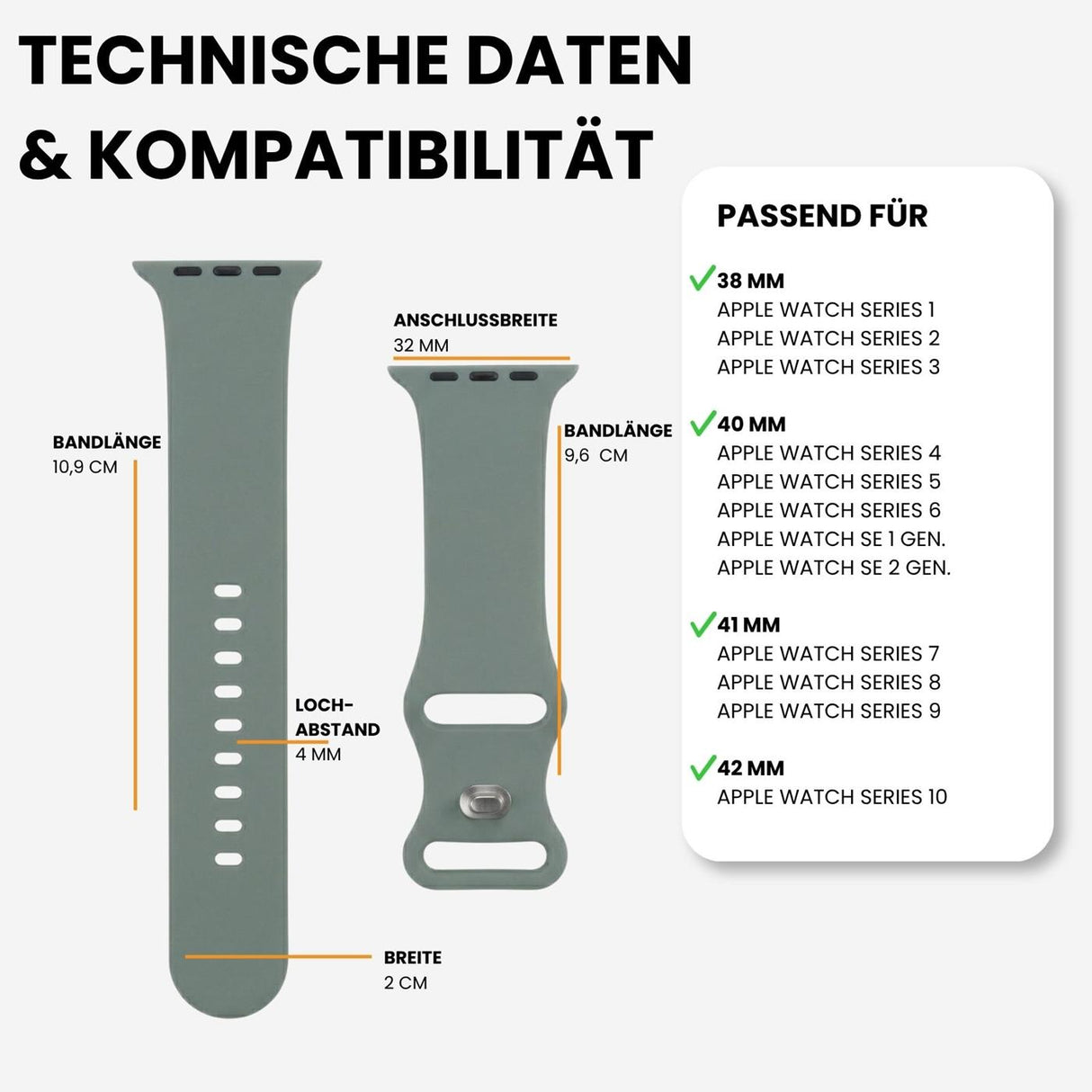 Kompatibilität 38/40/41mm - Olivgrün