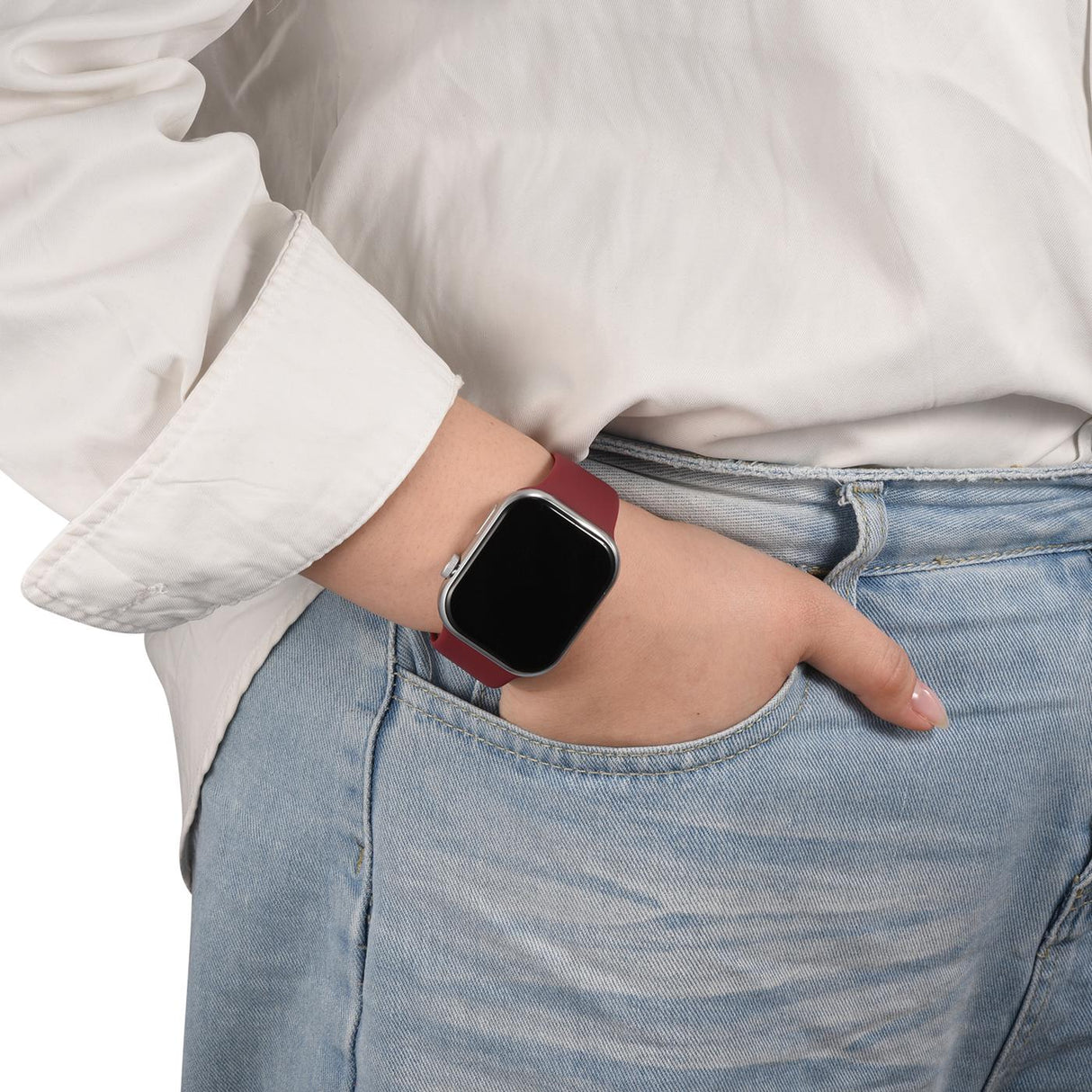 Silikon Butterfly Armband Apple Watch - Weinrot