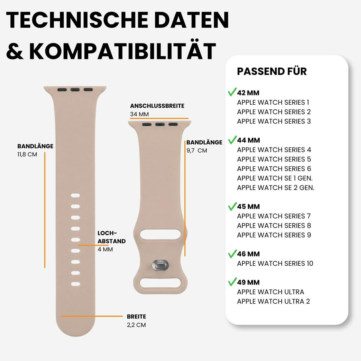 Kompatibilität 42/44/45/49mm - Sandrosa